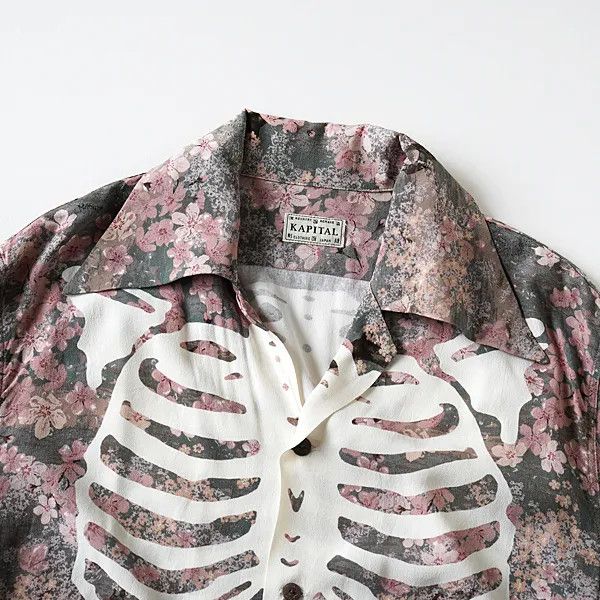 Kapital KAPITAL Sakura BONEpt Wrangle Collar Open-neck Shirt Khaki 3 Size US L / EU 52-54 / 3 - 8 Thumbnail