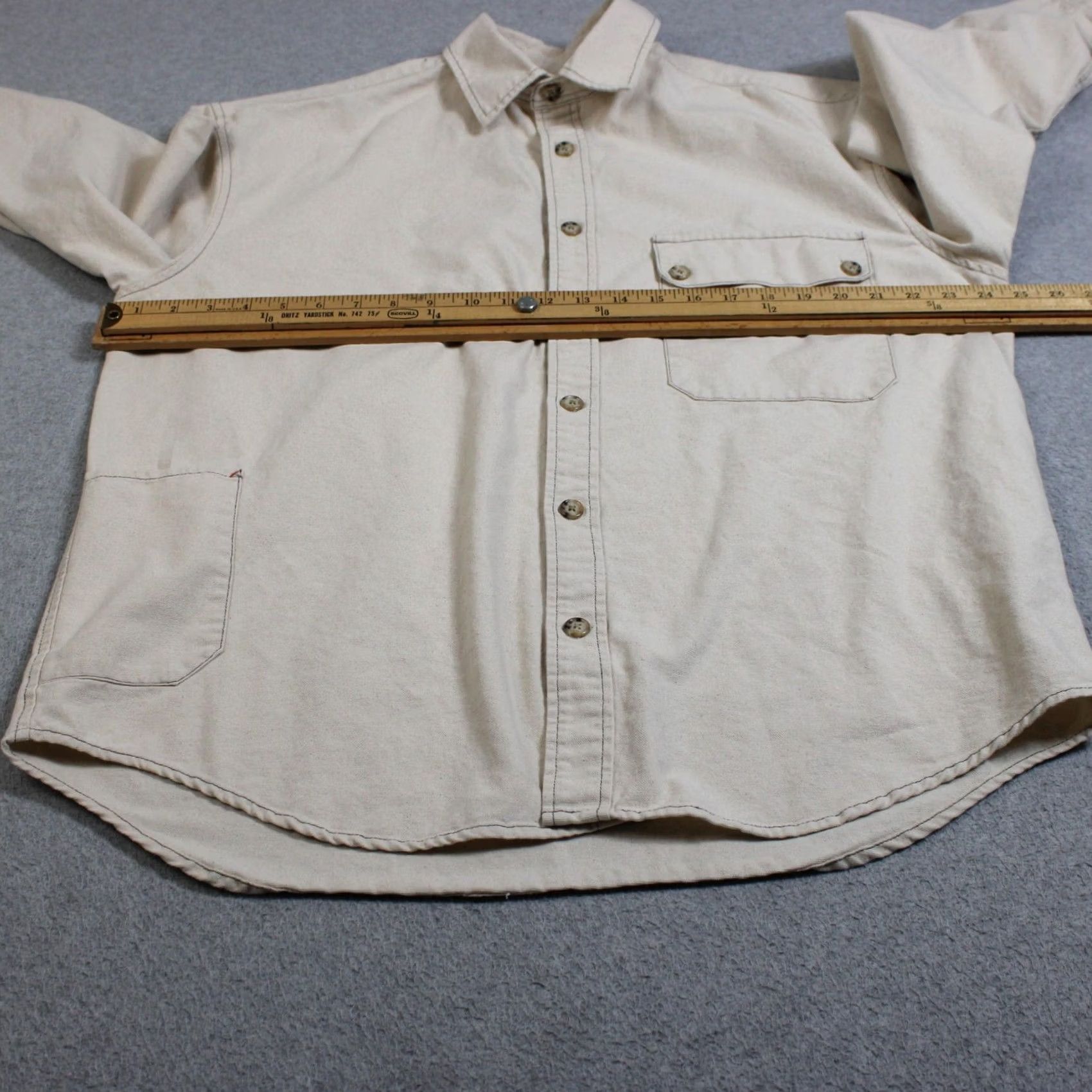 Vintage Utility Canvas Work Shirt Men XL Beige Shacket Chore Barn USA Heritage Size US XL / EU 56 / 4 - 6 Thumbnail