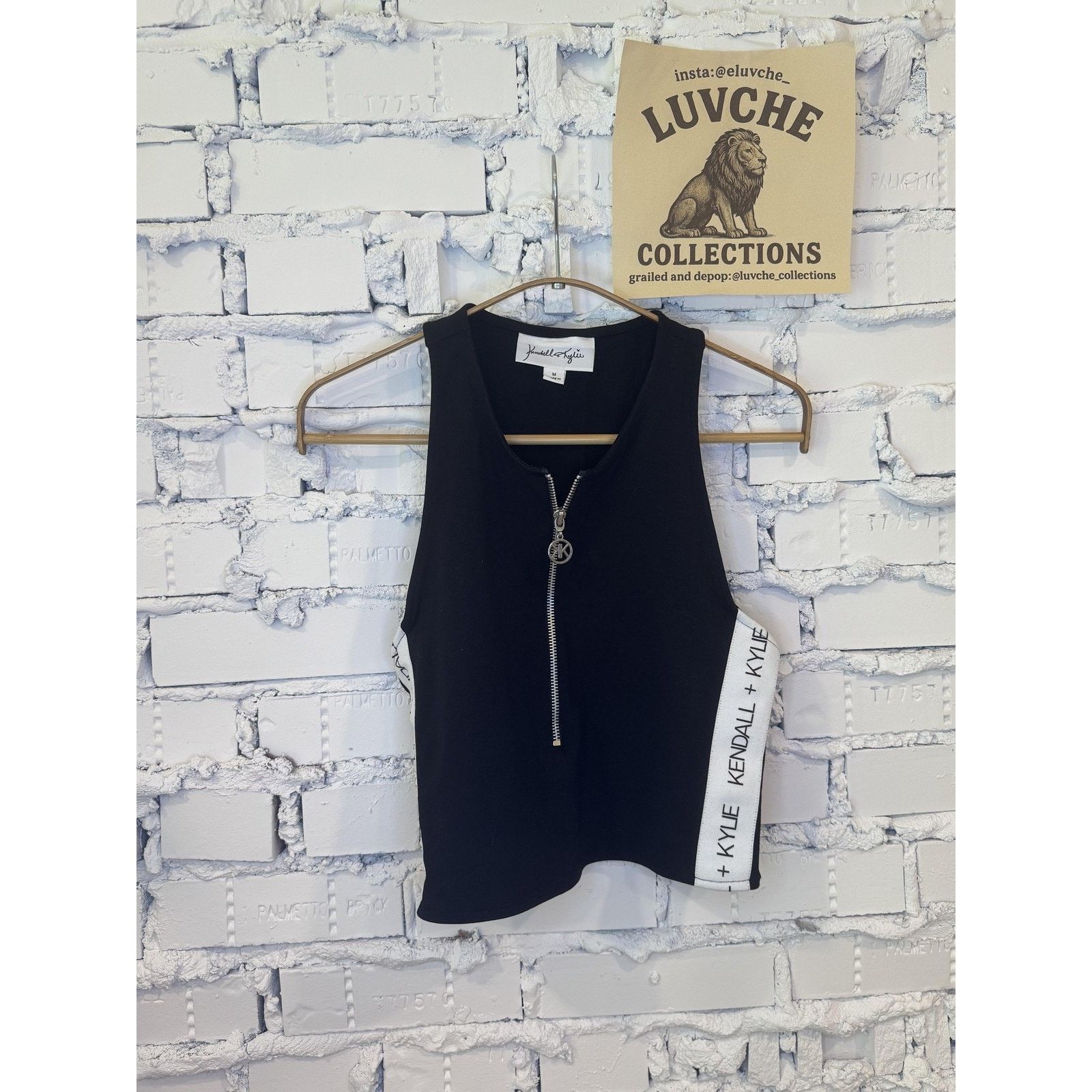 Kendall And Kylie Kendall Kylie Crop Top Womens M Black Zip Front Tank Size M / US 6-8 / IT 42-44 - 1 Thumbnail