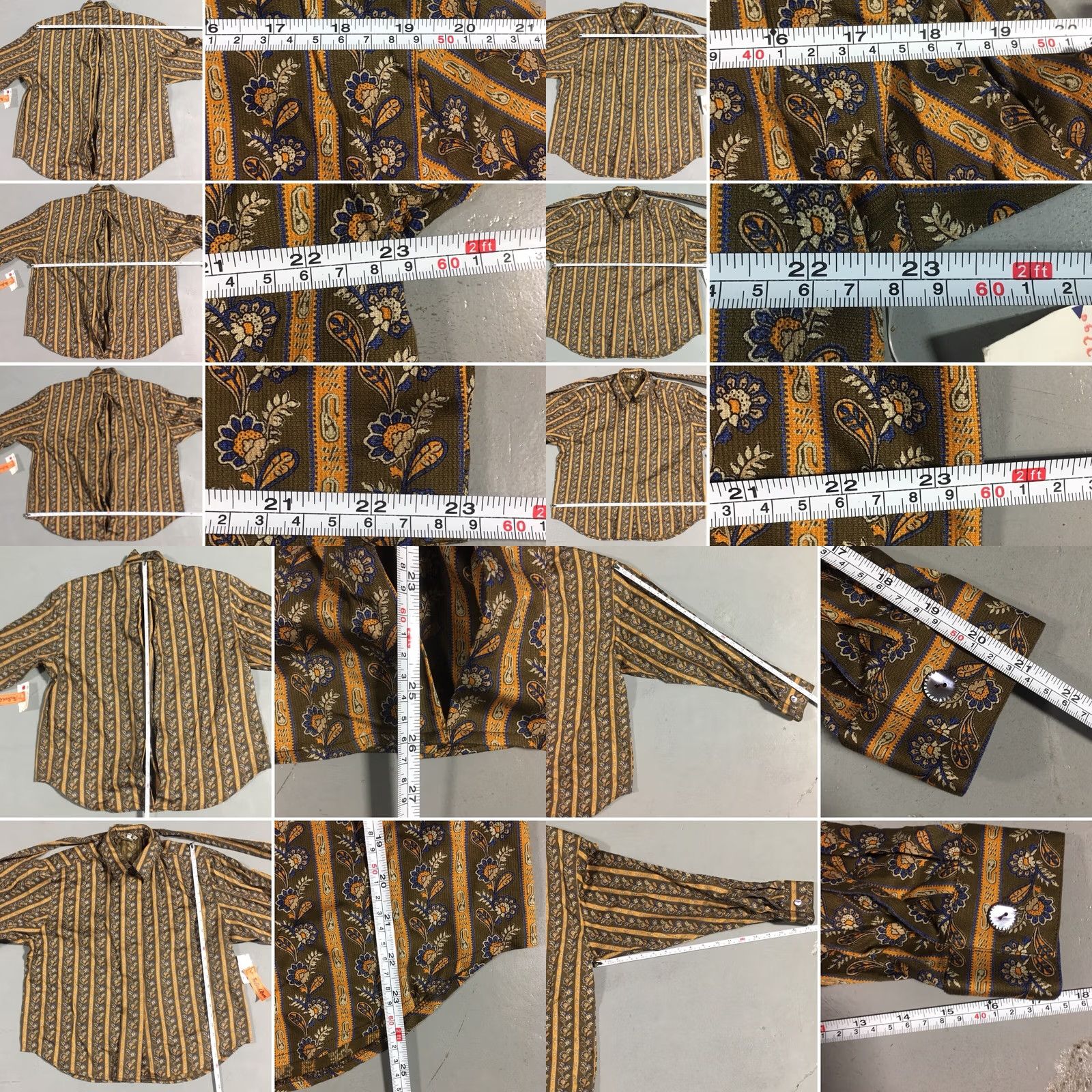 Vintage VINTAGE Made In Italy Blouse 100% Cotton Brown Paisley Abalone Buttons 1980s The Back Room NOS Sz 6 Womens Size M / US 6-8 / IT 42-44 - 8 Thumbnail