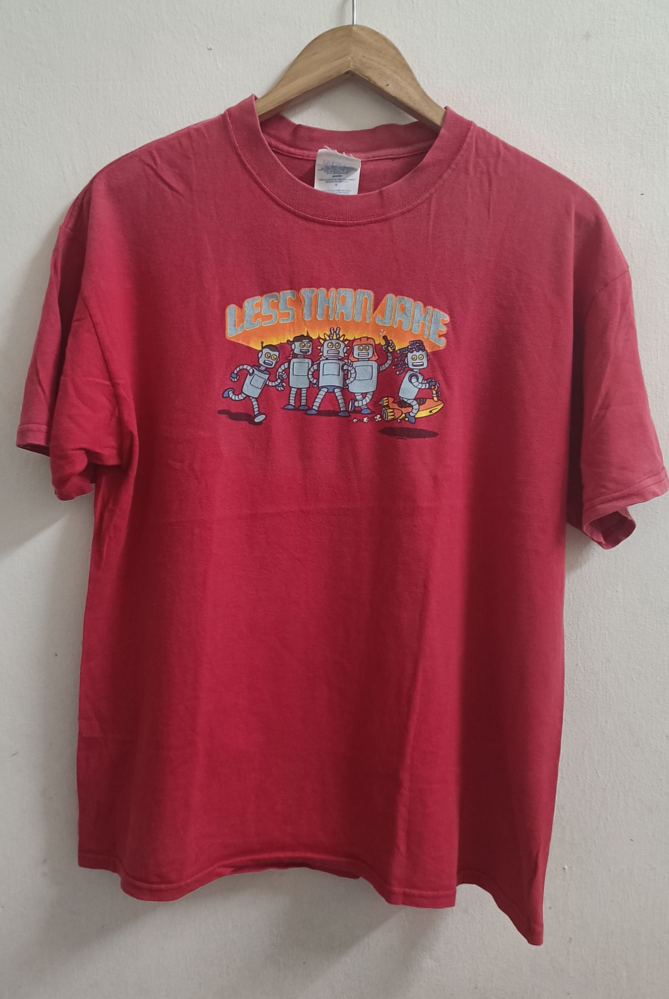 image of Band Tees x Tour Tee Vintage Band Ska Less Than Jake Tee in Red, Men's (Size Large)
