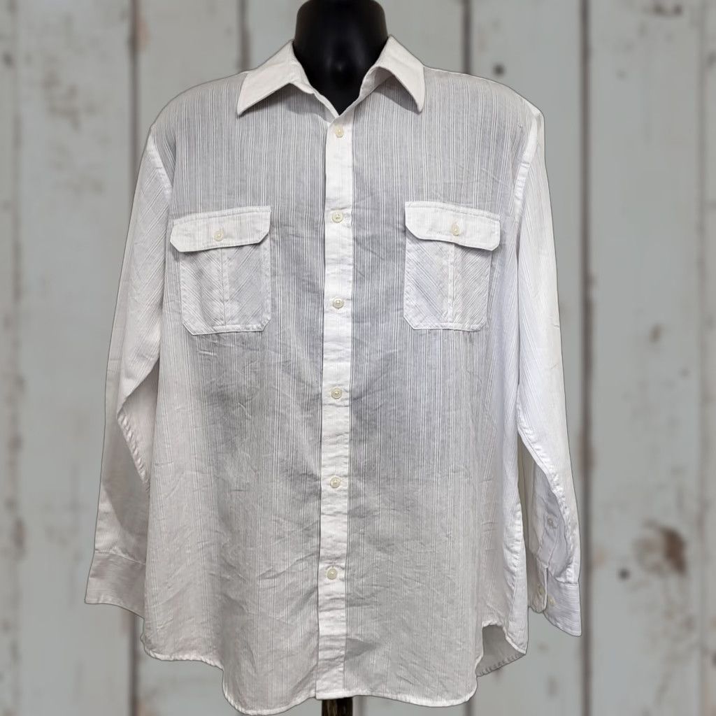 Alfani Alfani Dress Shirt Mens XL Button Up Pocket Long Sleeve Regular Formal Wear Size 46R - 1 Thumbnail