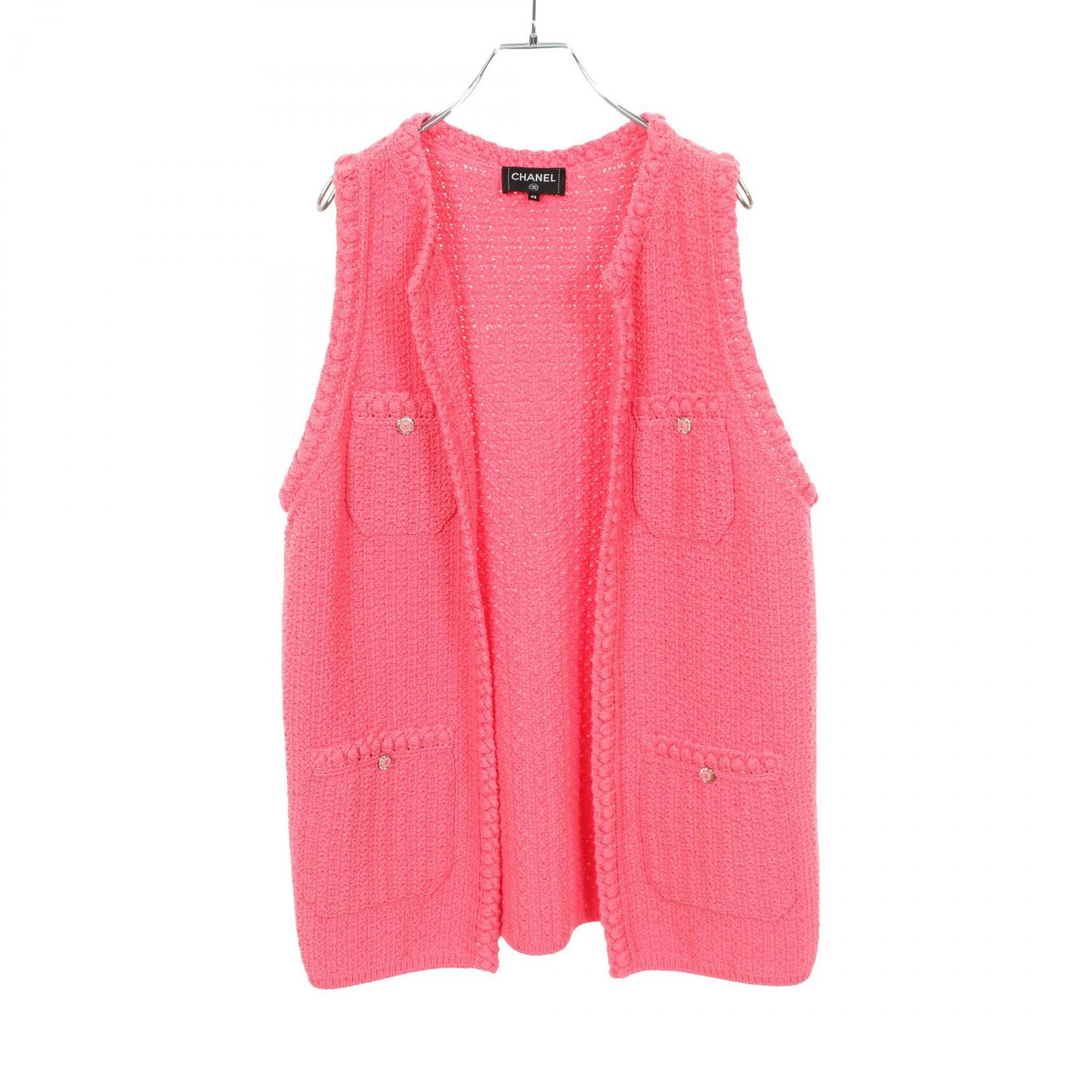 Chanel Chanel Chanel Coco Mark Cotton Vest Textile Tops P72795K10459 DUTY FREE for USA Size ONE SIZE - 1 Thumbnail