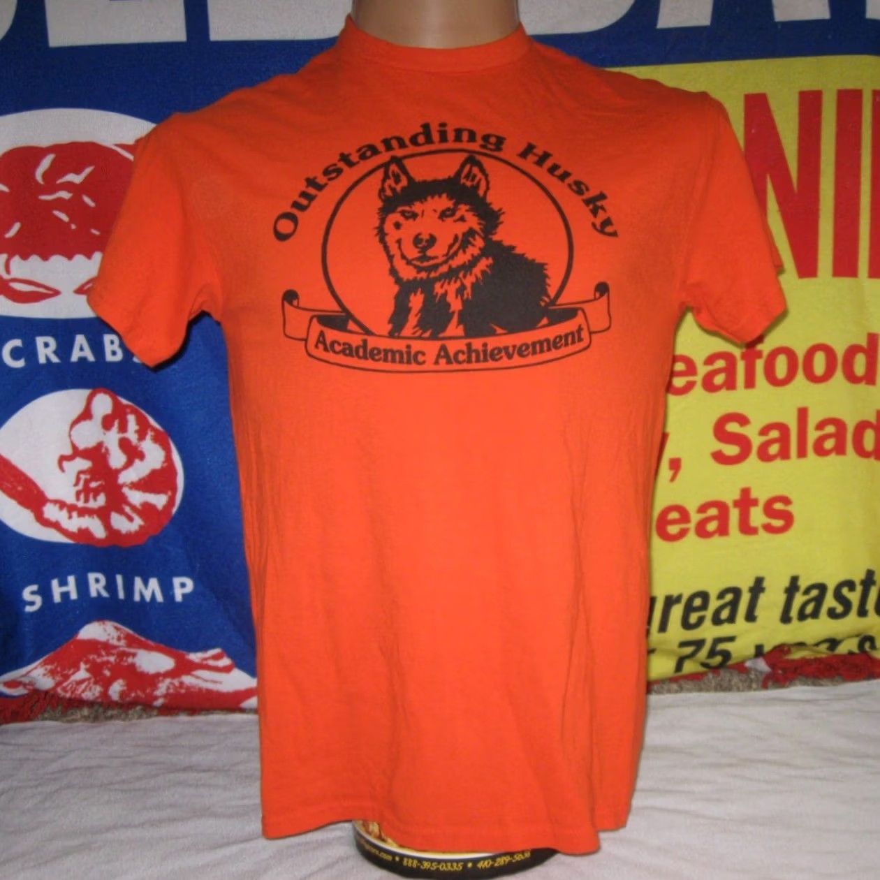 Gildan OUTSTANDING Husky Academic Achievement Shirt - Mens Medium Vintage Knit Dog Size US M / EU 48-50 / 2 - 2 Thumbnail