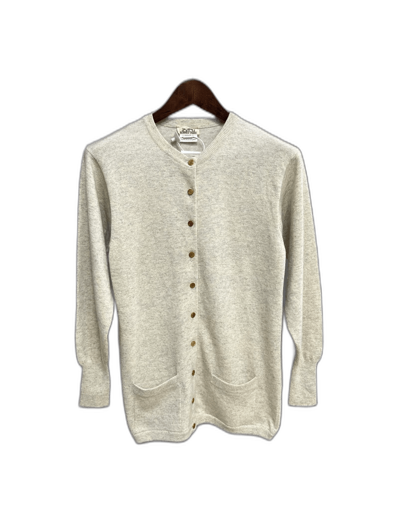 Hermes Hermes Wool Open Cardigan with Gold Buttons-yf Size US M / EU 48-50 / 2 - 1 Thumbnail