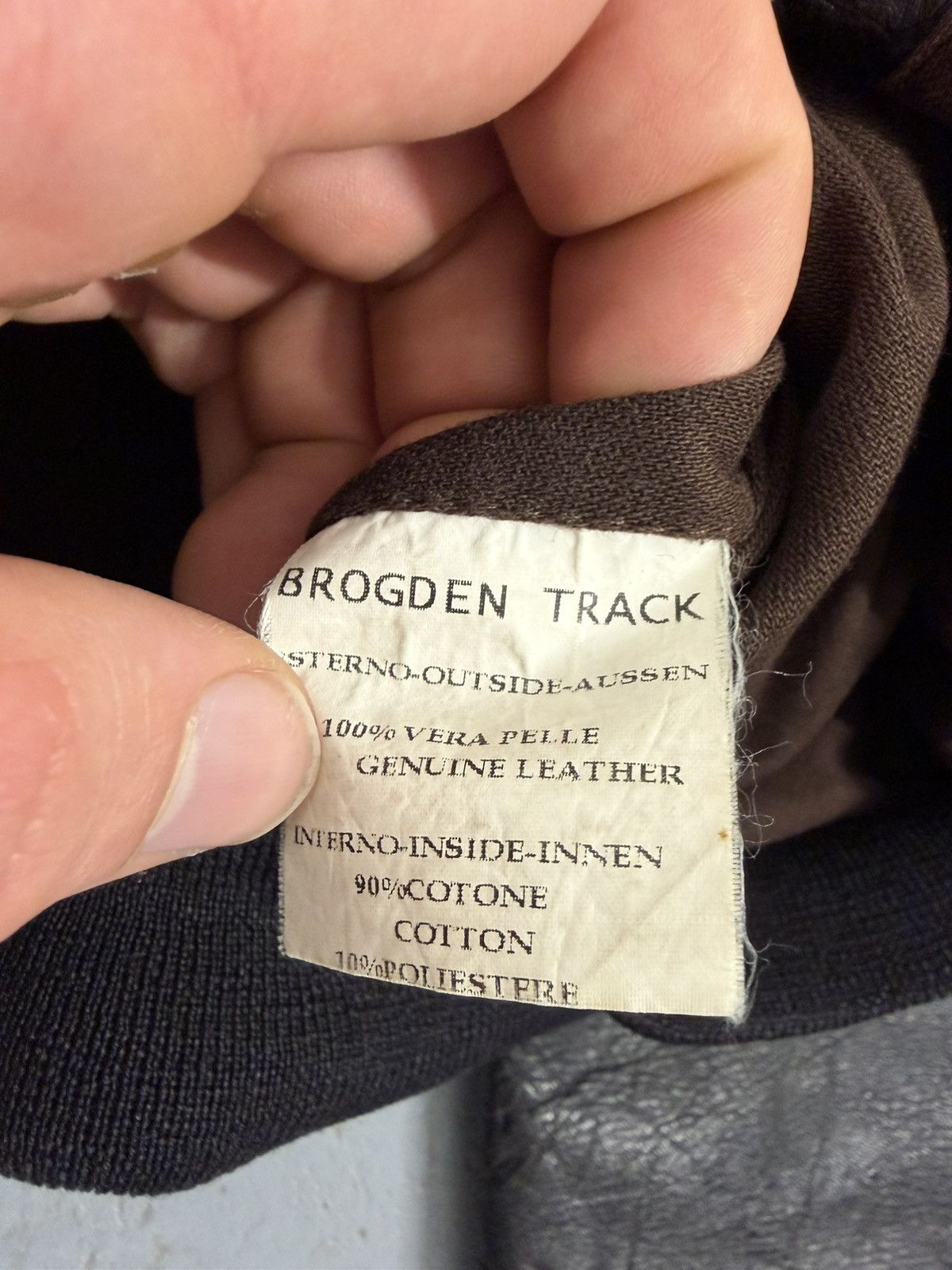 Genuine Leather Brogden Track Leather Ashed Chocolate Narrow Fitted Jacket Size L / US 10 / IT 46 - 13 Thumbnail