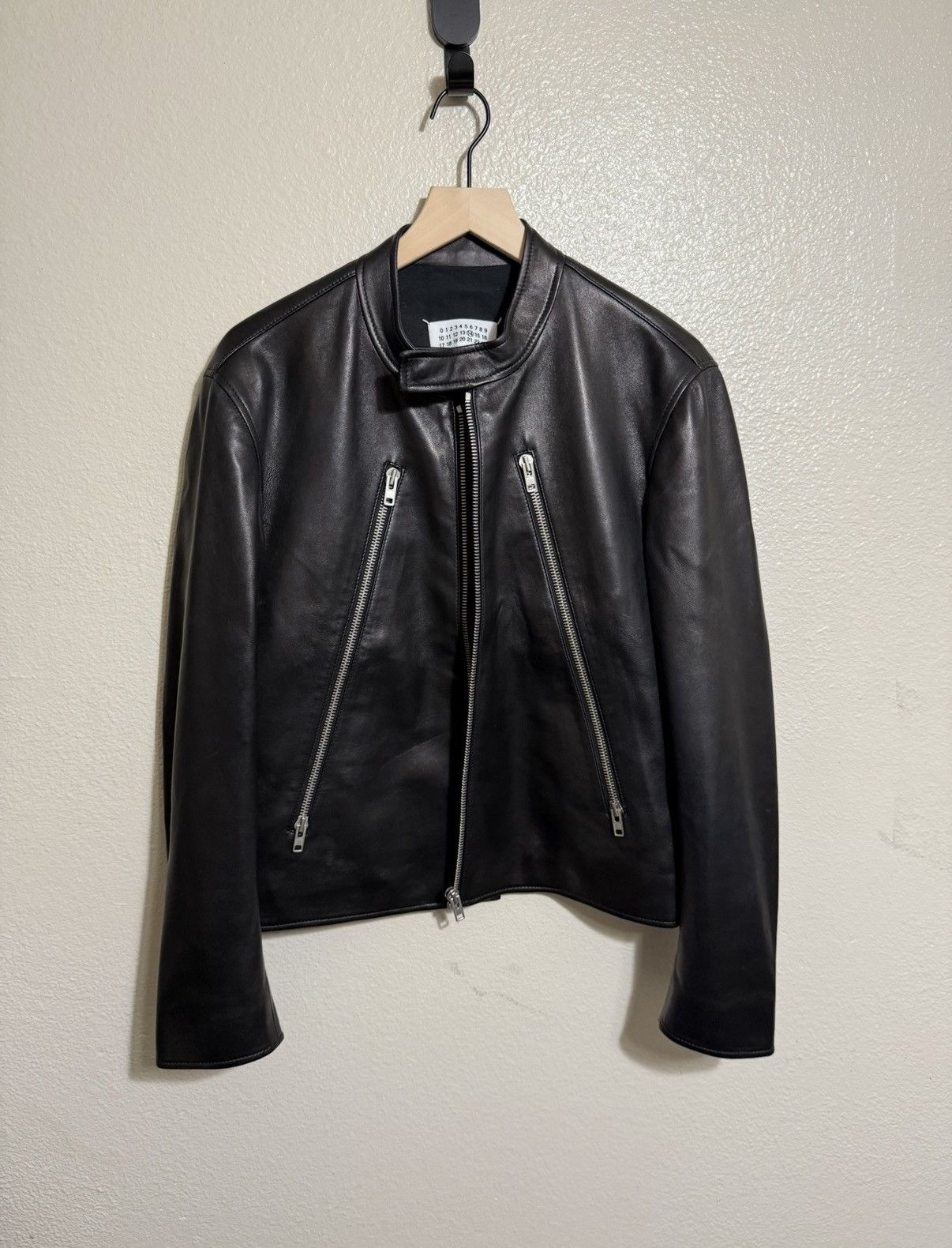 Maison Margiela margiela mm6 5 zip leather jacket | Grailed