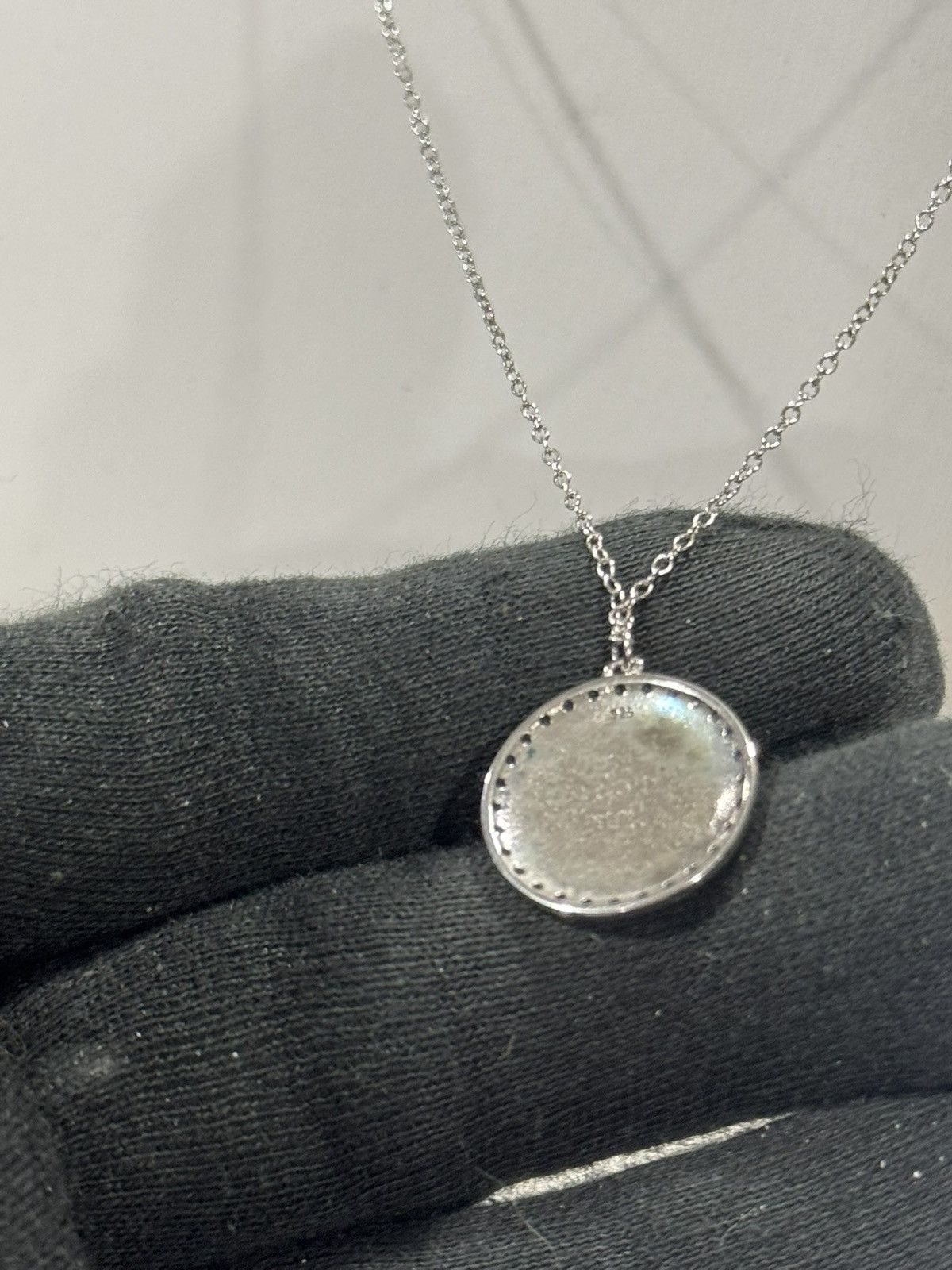 Sterling Silver 925 Sterling Silver Family Circle Necklace | CZ Halo Pendant Size ONE SIZE - 8 Thumbnail