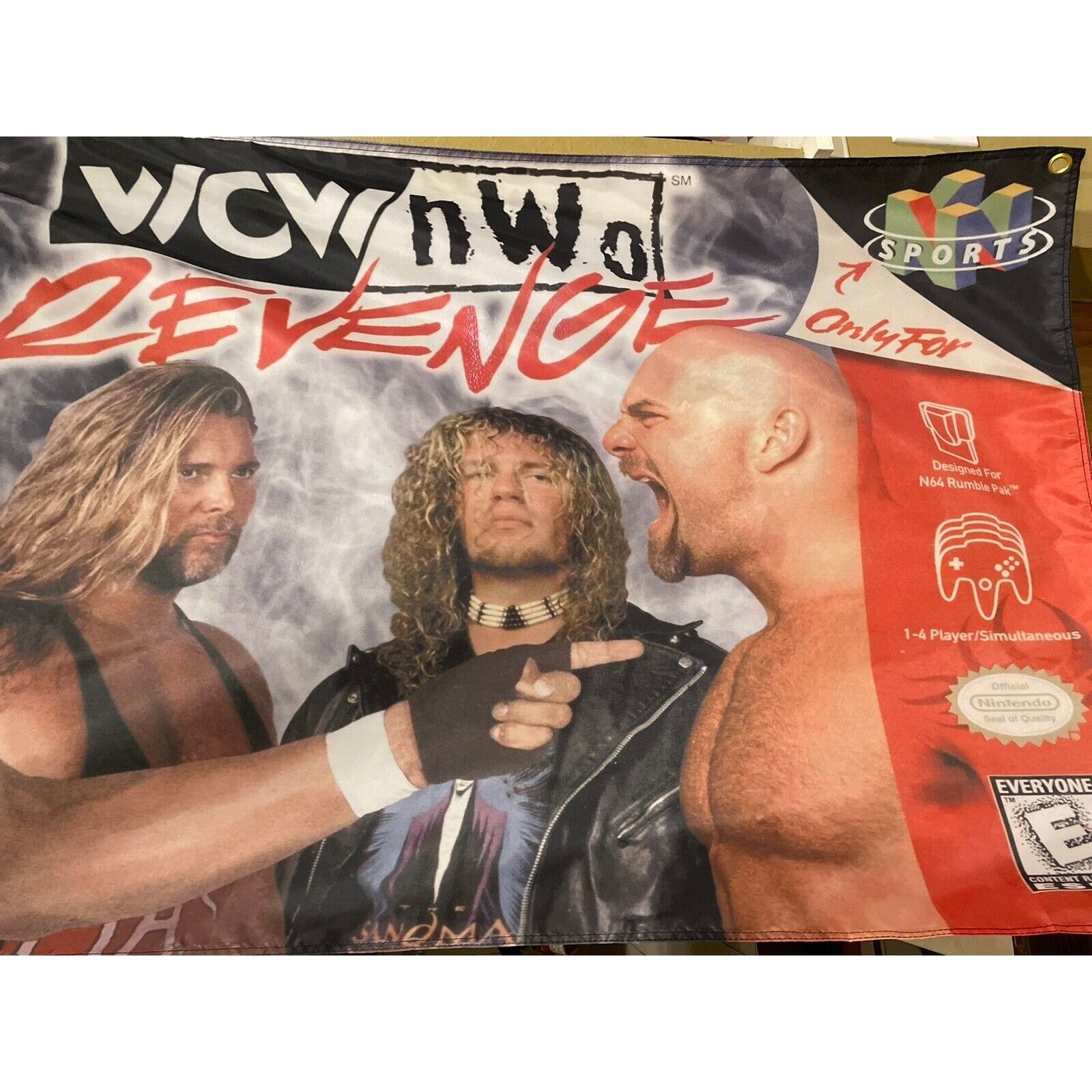 Other WCW Vs NWO Revenge Nintendo N64 5ft Flag Banner Poster 1998 Size ONE SIZE - 2 Thumbnail