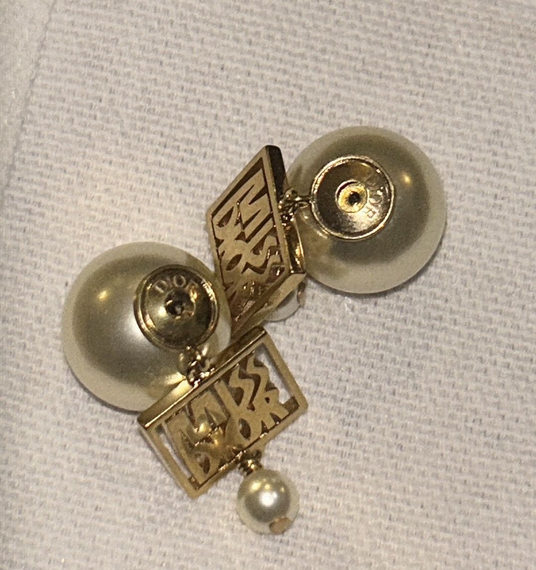 Dior Dior Tribales Earrings Gold-Finish Metal White Resin Pearls Size ONE SIZE - 7 Thumbnail