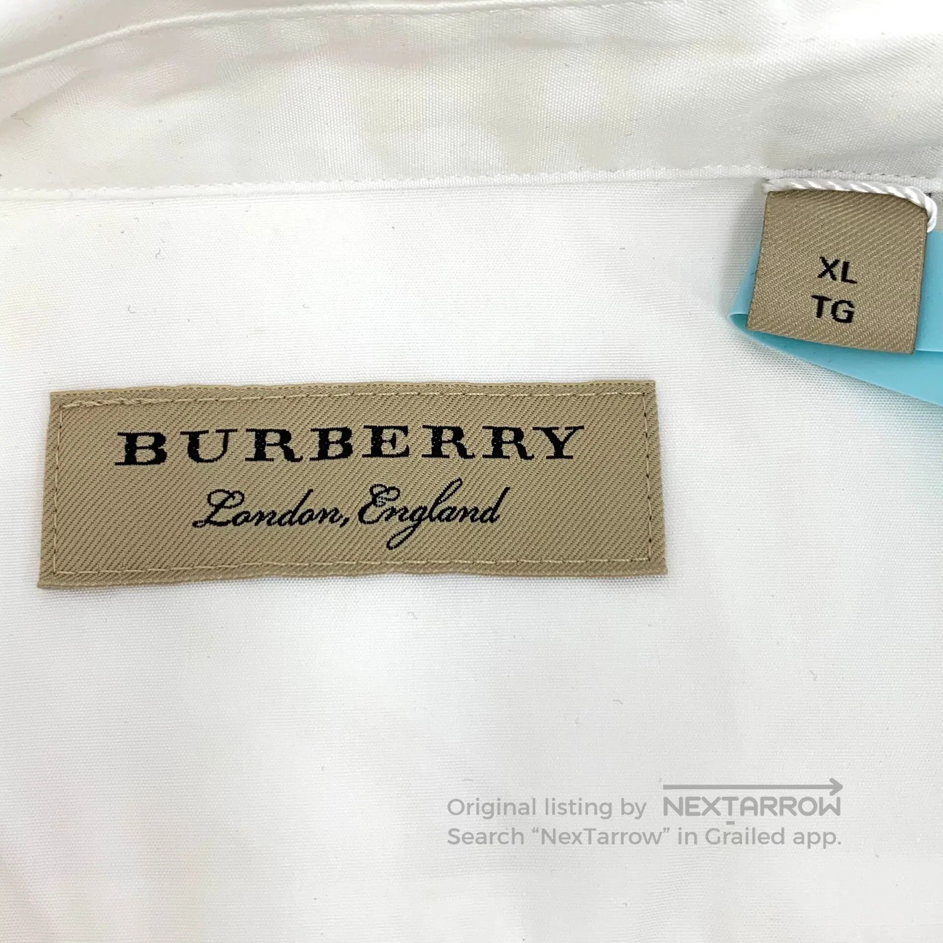 Burberry Burberry White Striped Cotton Collared Single-Breasted Lon Size US XL / EU 56 / 4 - 5 Thumbnail