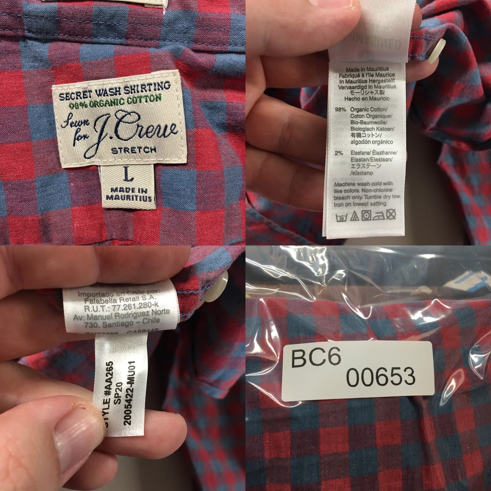 J.Crew J.CREW Shirt Mens Large Secret Wash Multicolor Gingham Button-Down Long Sleeve Shirt Size US L / EU 52-54 / 3 - 9 Thumbnail