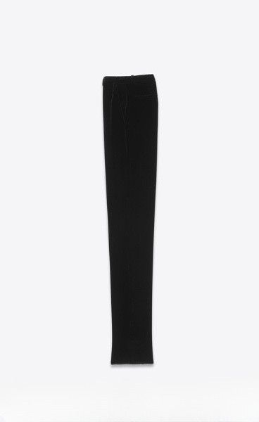 Saint Laurent Paris oc11z1225 782944 High Waisted Pants in Velvet in Black Size US 34 / EU 50 - 3 Thumbnail