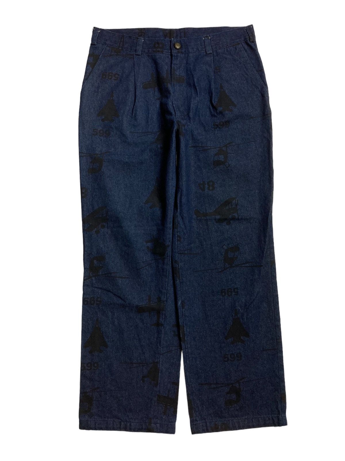 image of Ppfm 1990S Forever Young Full Print Jeans in Blue Denim, Men's (Size 31)