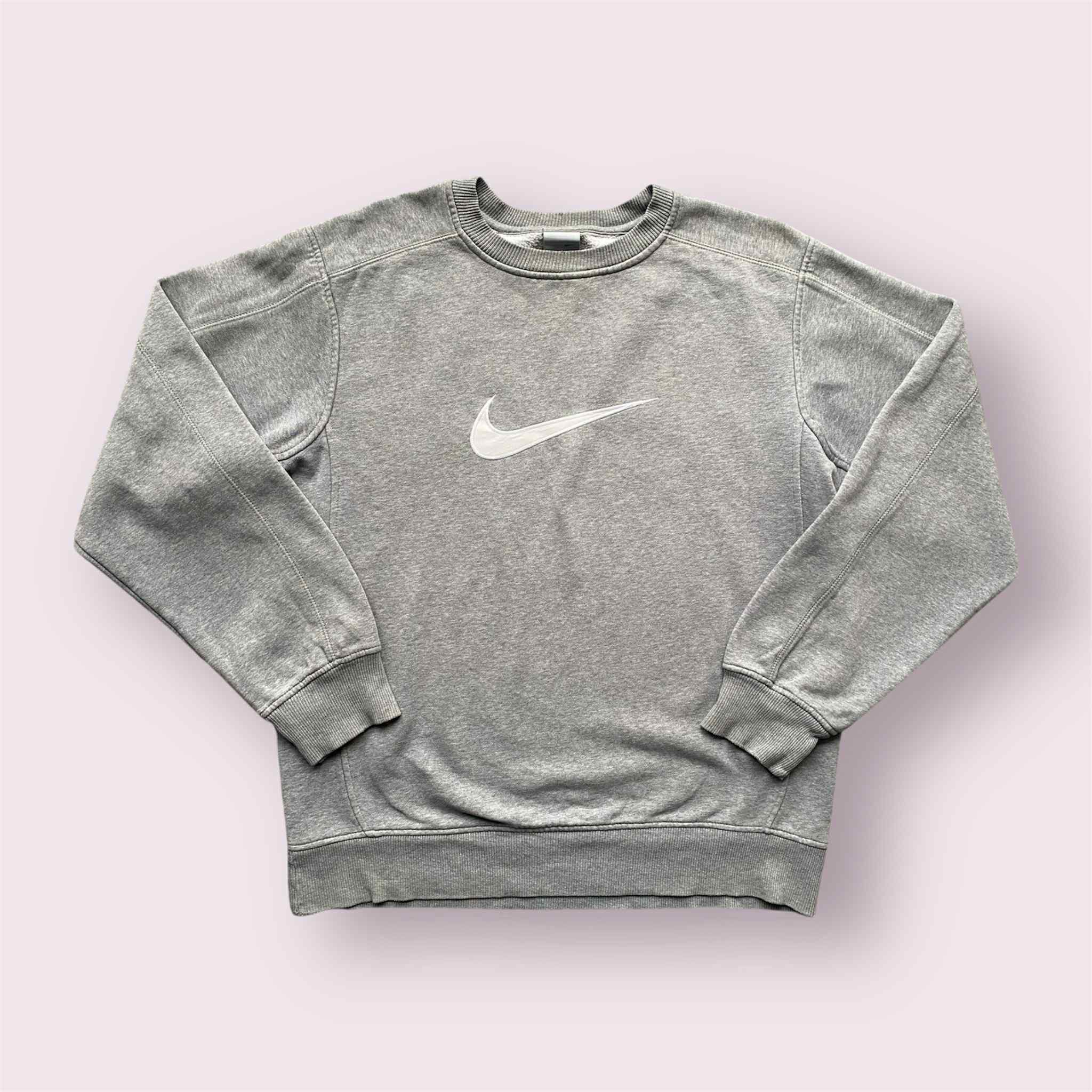 Nike Vintage 90s Nike Gray Sweatshirt Crewneck Big Swoosh Size US M / EU 48-50 / 2 - 1 Thumbnail