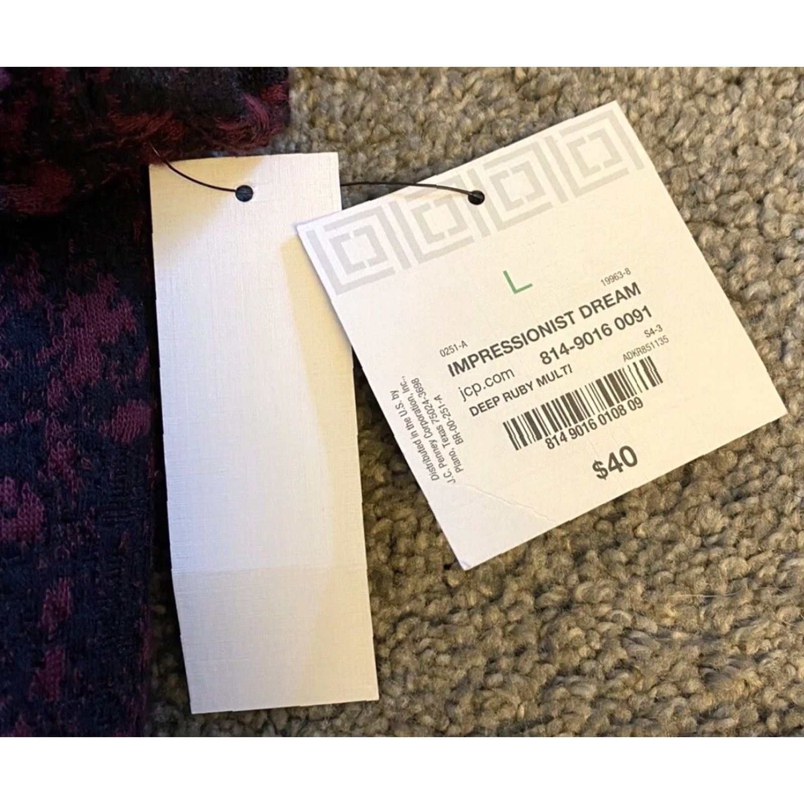 Liz Claiborne NWT New Liz Claiborne Top Shirt Women’s L Impressionist Dream Ruby Black Belt Size L / US 10 / IT 46 - 4 Thumbnail