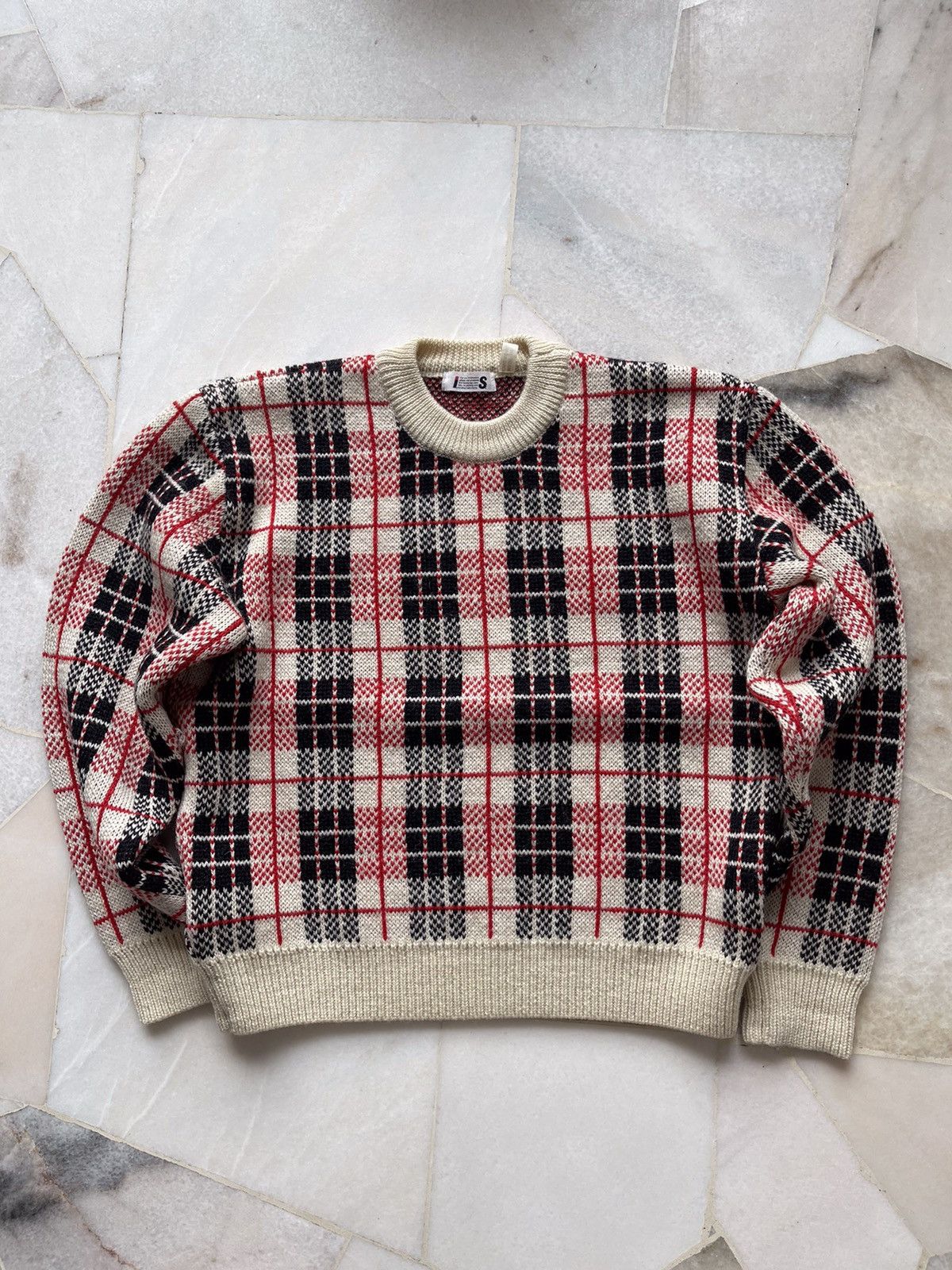 Issey Miyake 80s Issey Miyake Wool Plaid Knitwear A1 Size US S / EU 44-46 / 1 - 1 Thumbnail
