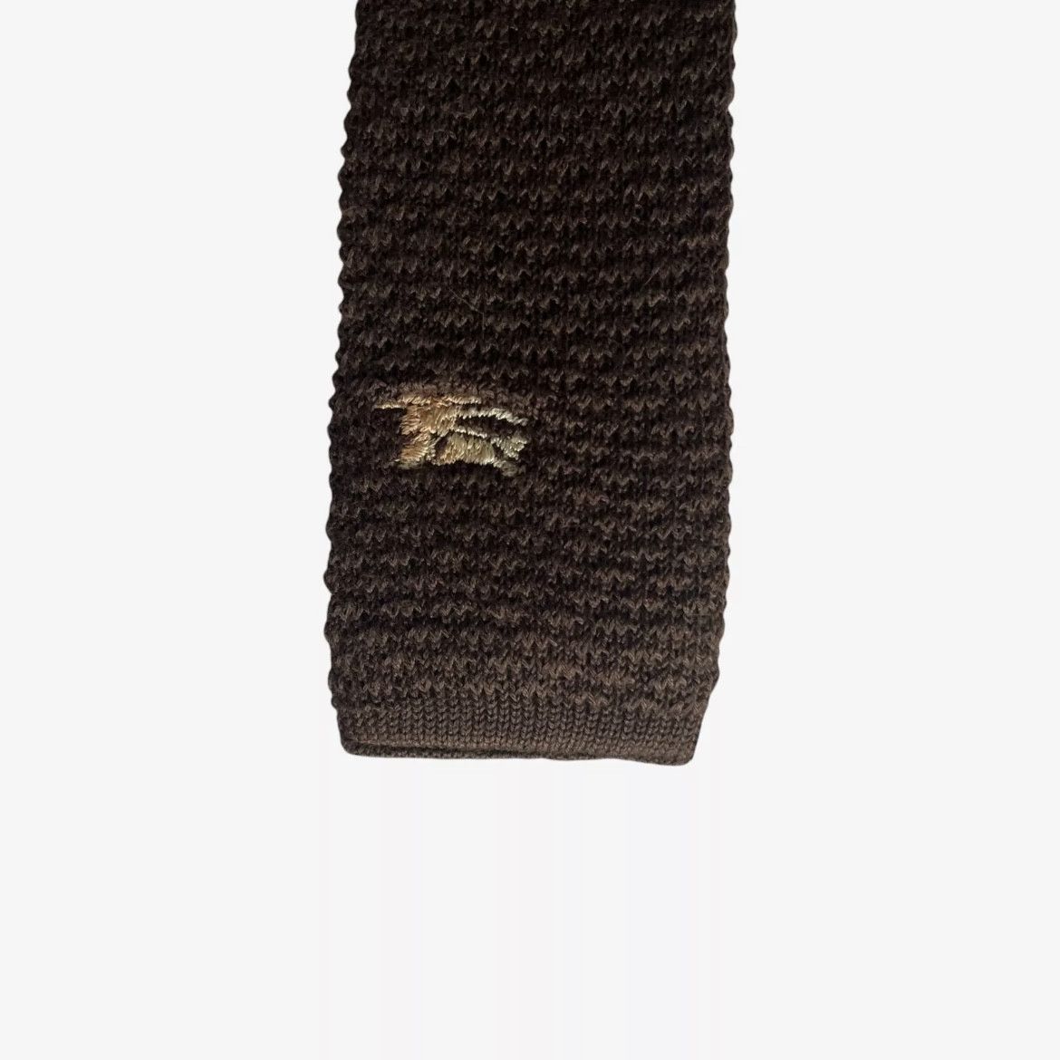 Burberry Vintage 80s Burberry Slim Tie With Embroidered Knight Crest Size ONE SIZE - 3 Thumbnail