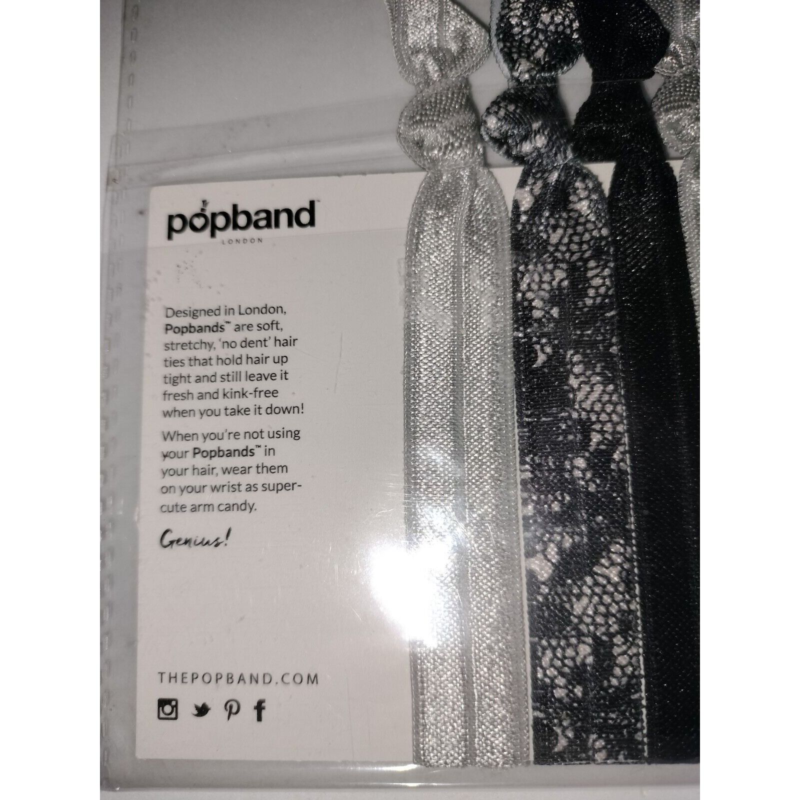 Other Popband Silver Gray Lace Shiny Glitter Hair Accessories Band Size ONE SIZE - 9 Thumbnail