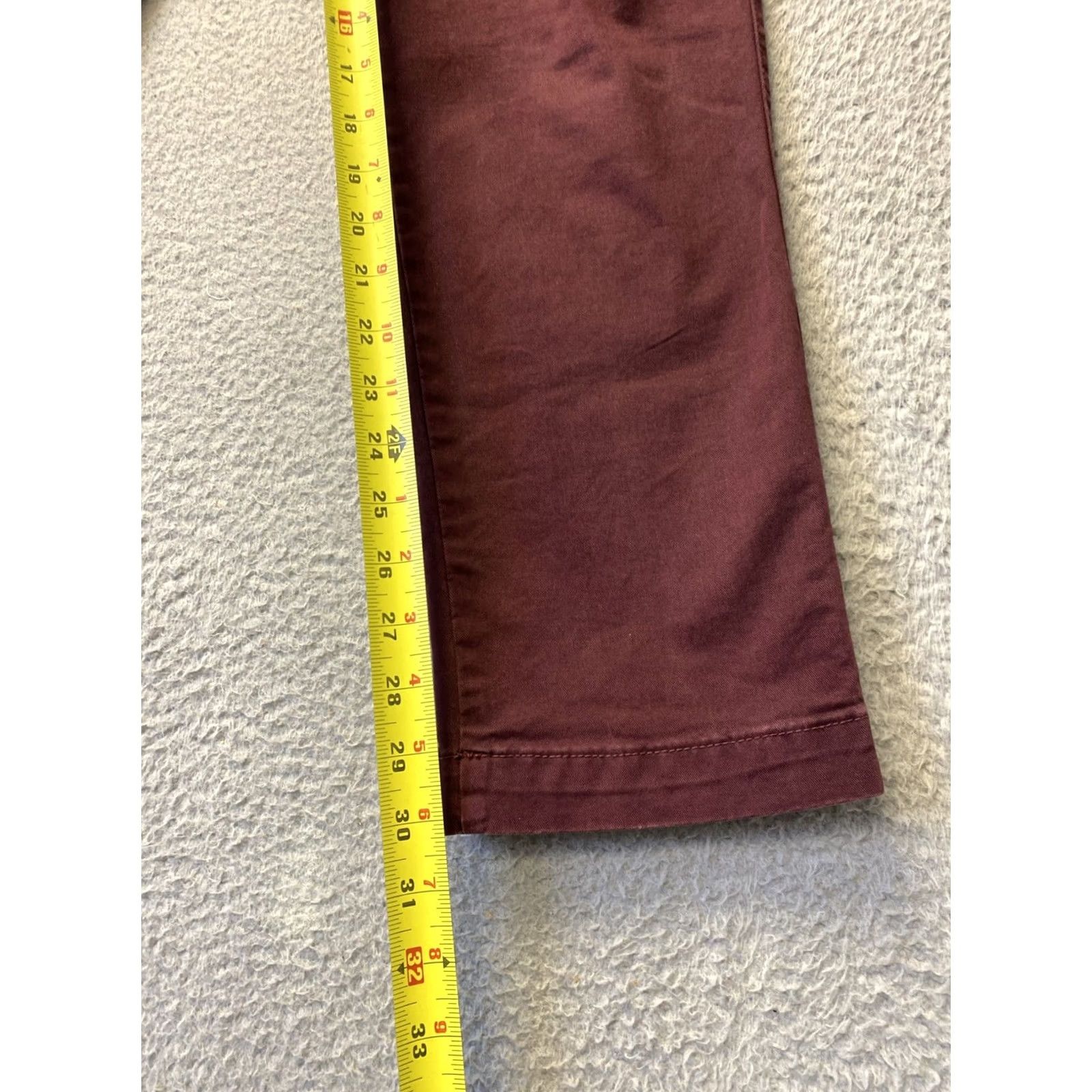 Gap Gap Chino Pants Mens 30x30 Maroon Cotton Casual Straight Size US 30 / EU 46 - 4 Thumbnail