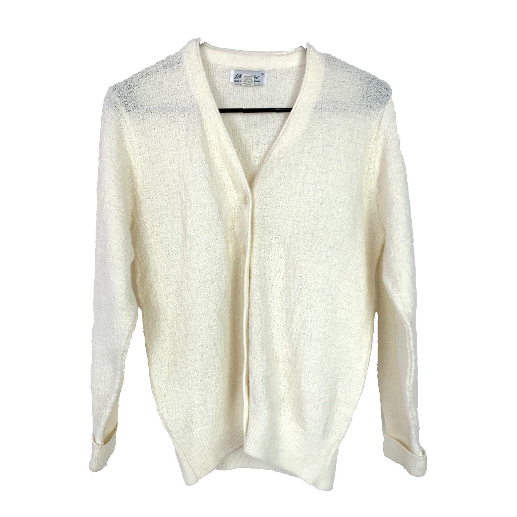 Vintage VINTAGE Lilly Dache Cream Boucle Womens Cardigan Sweater Small USA Acrylic Size M / US 6-8 / IT 42-44 - 2 Thumbnail