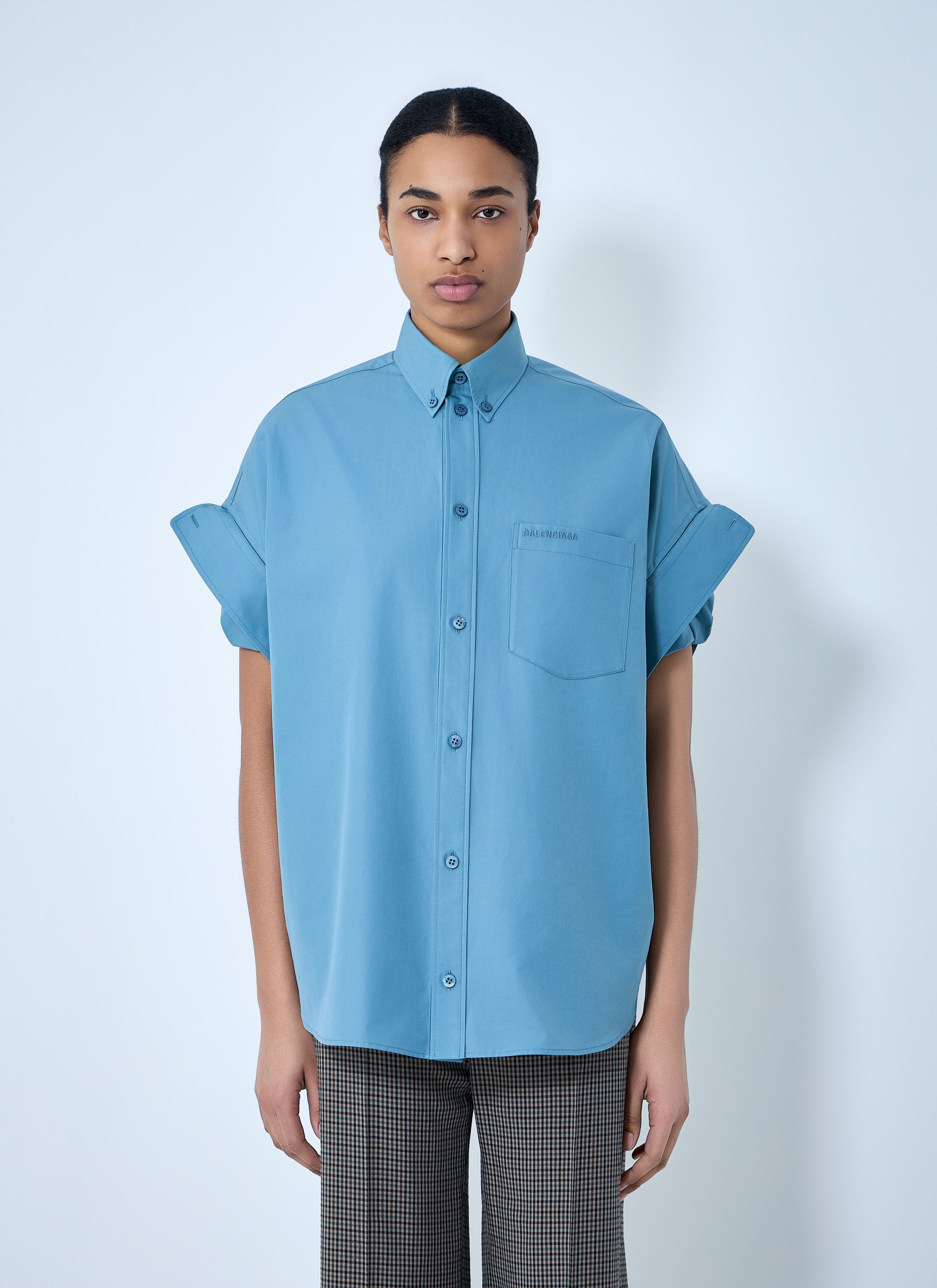 Balenciaga Tucked Sleeve Shirt Size S / US 4 / IT 40 - 1 Thumbnail
