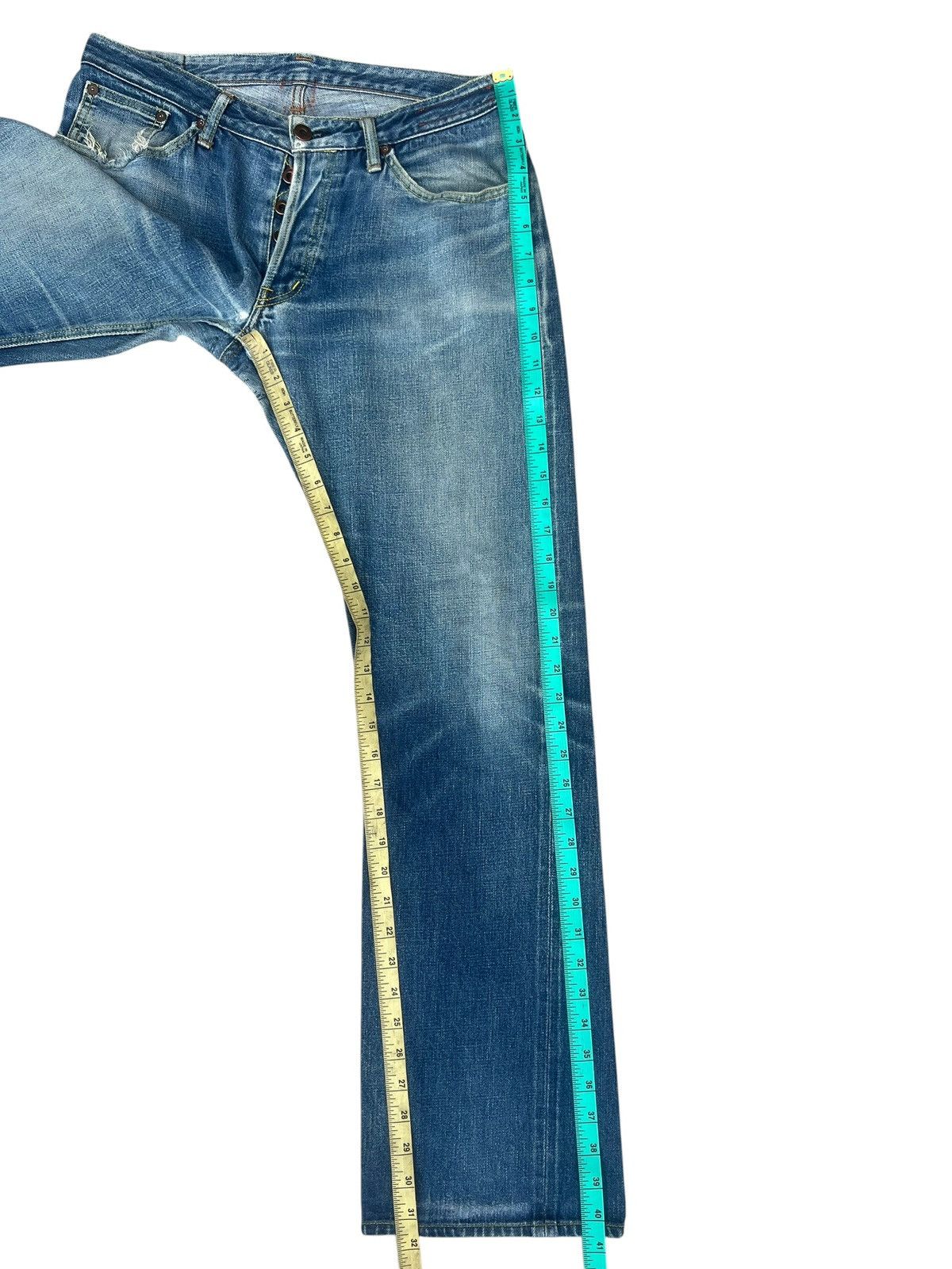 KATO Vintage Kato Japan Ripped Distressed Faded Denim Flare Jeans Size US 31 - 6 Thumbnail