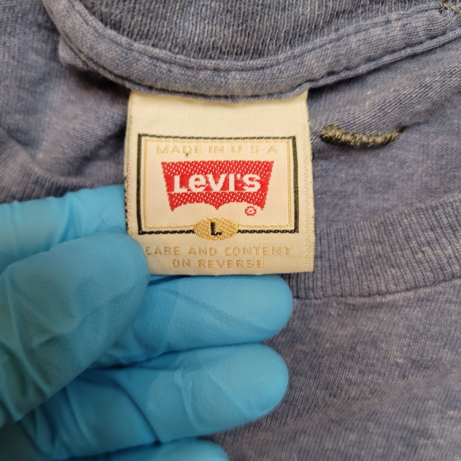 Levi's VTG 90s Levis Spellout T-Shirt Mens L Made in USA Boxy Tee Size US L / EU 52-54 / 3 - 14 Thumbnail