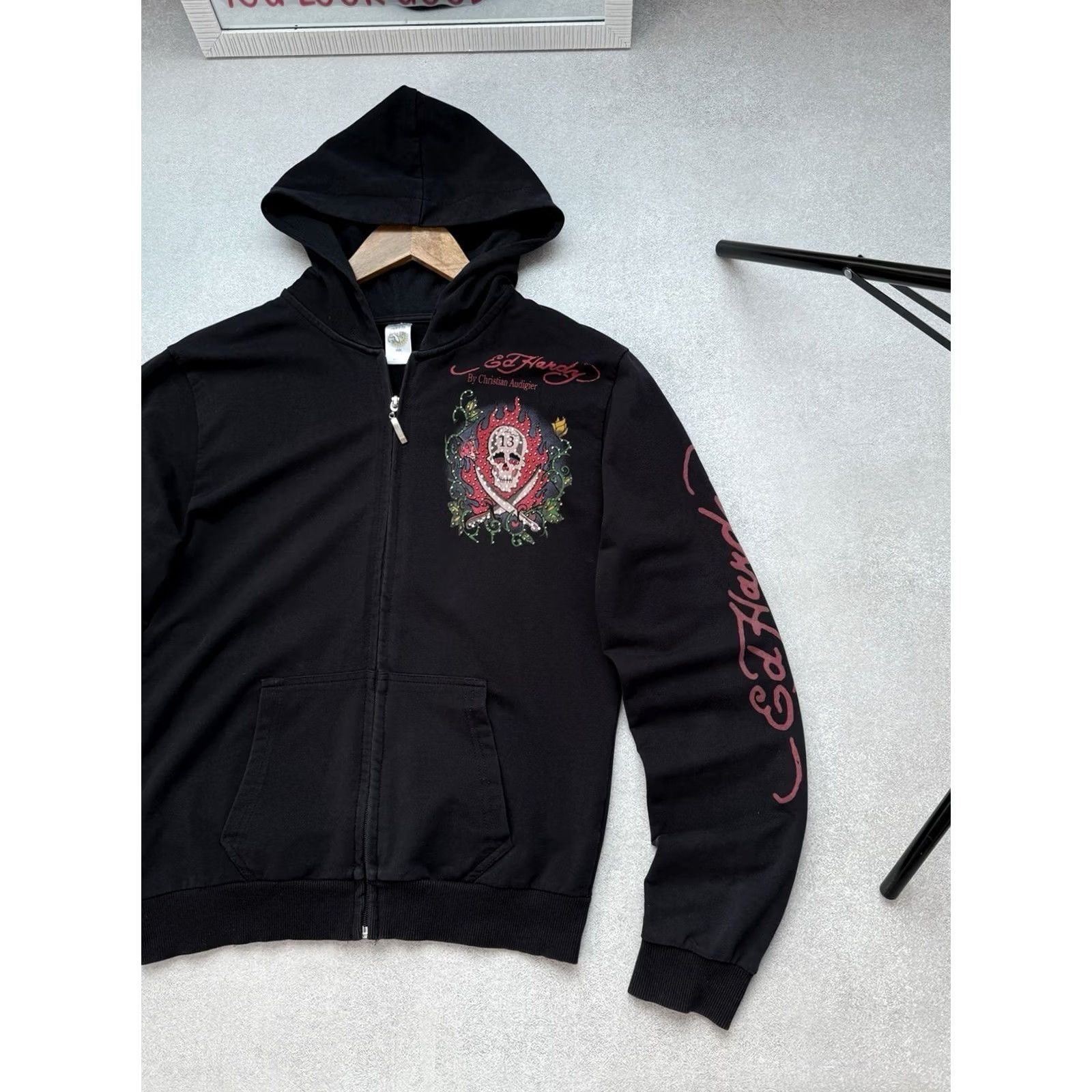 Ed Hardy Ed Hardy Scull Hoodie Full Zip Vintage Men’s M Black Size US M / EU 48-50 / 2 - 3 Thumbnail