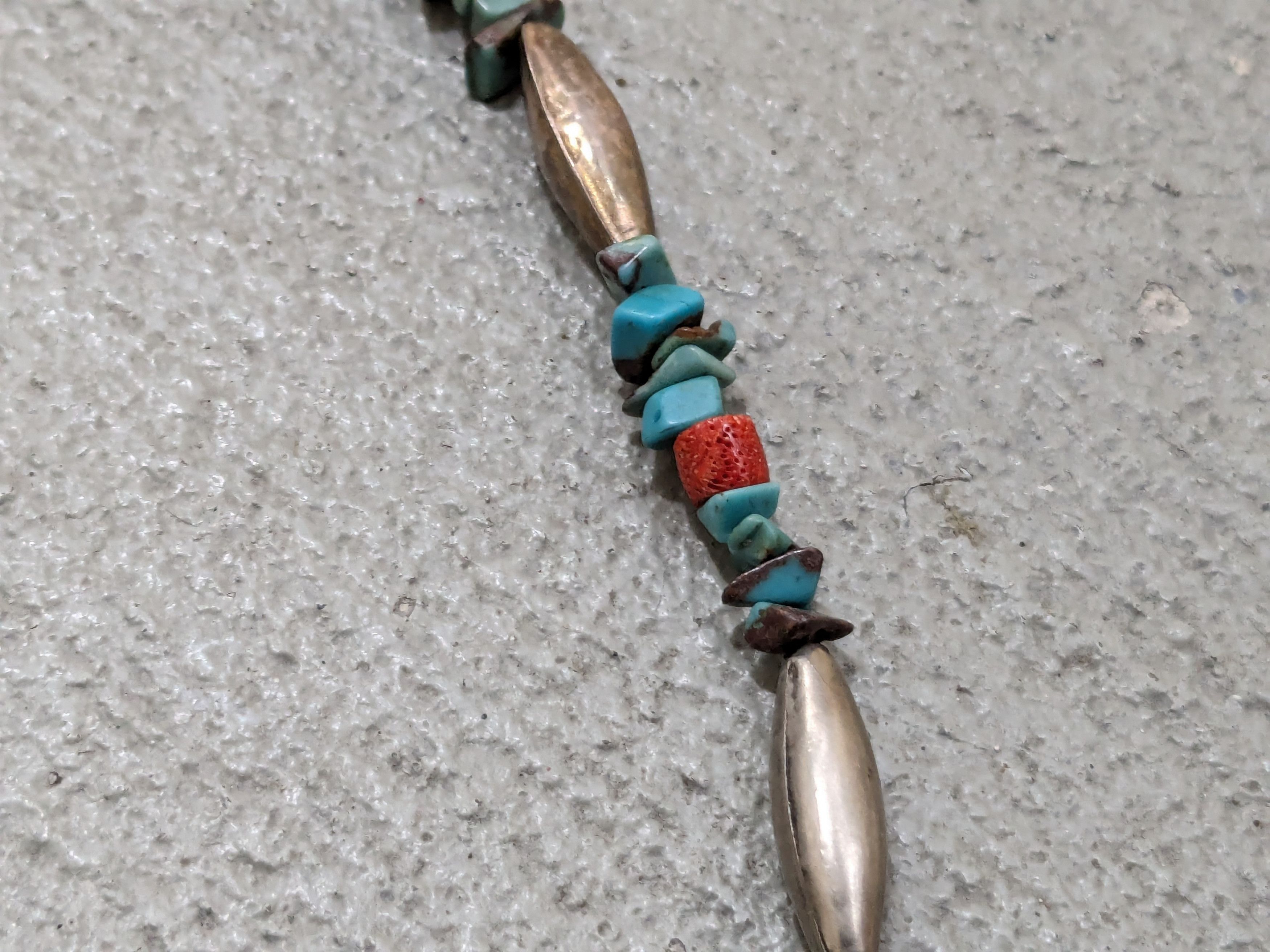 Jewelry Sterling Silver Necklace Turquoise Eagle Native Coral Size ONE SIZE - 9 Thumbnail