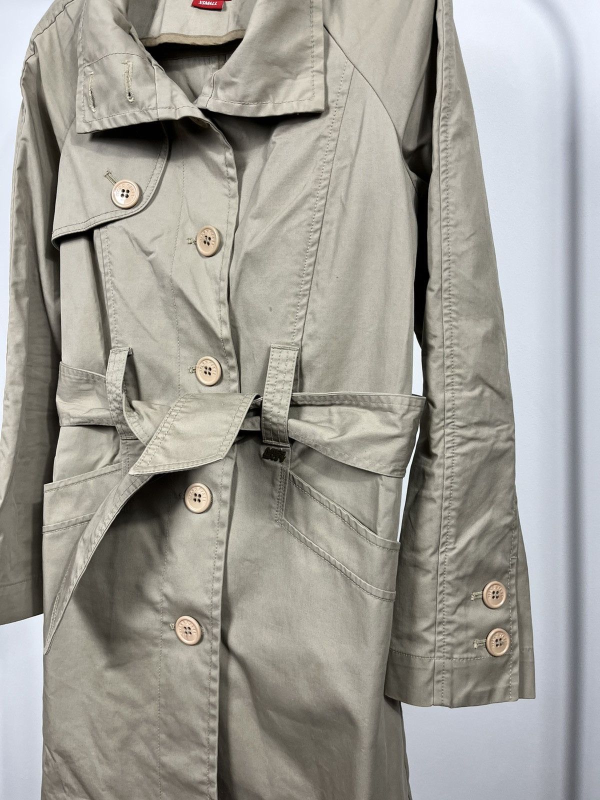 Miss Sixty Miss Sixty Women Beige Trench Coat XS Belted Buttoned Jacket Size XS / US 0-2 / IT 36-38 - 5 Thumbnail