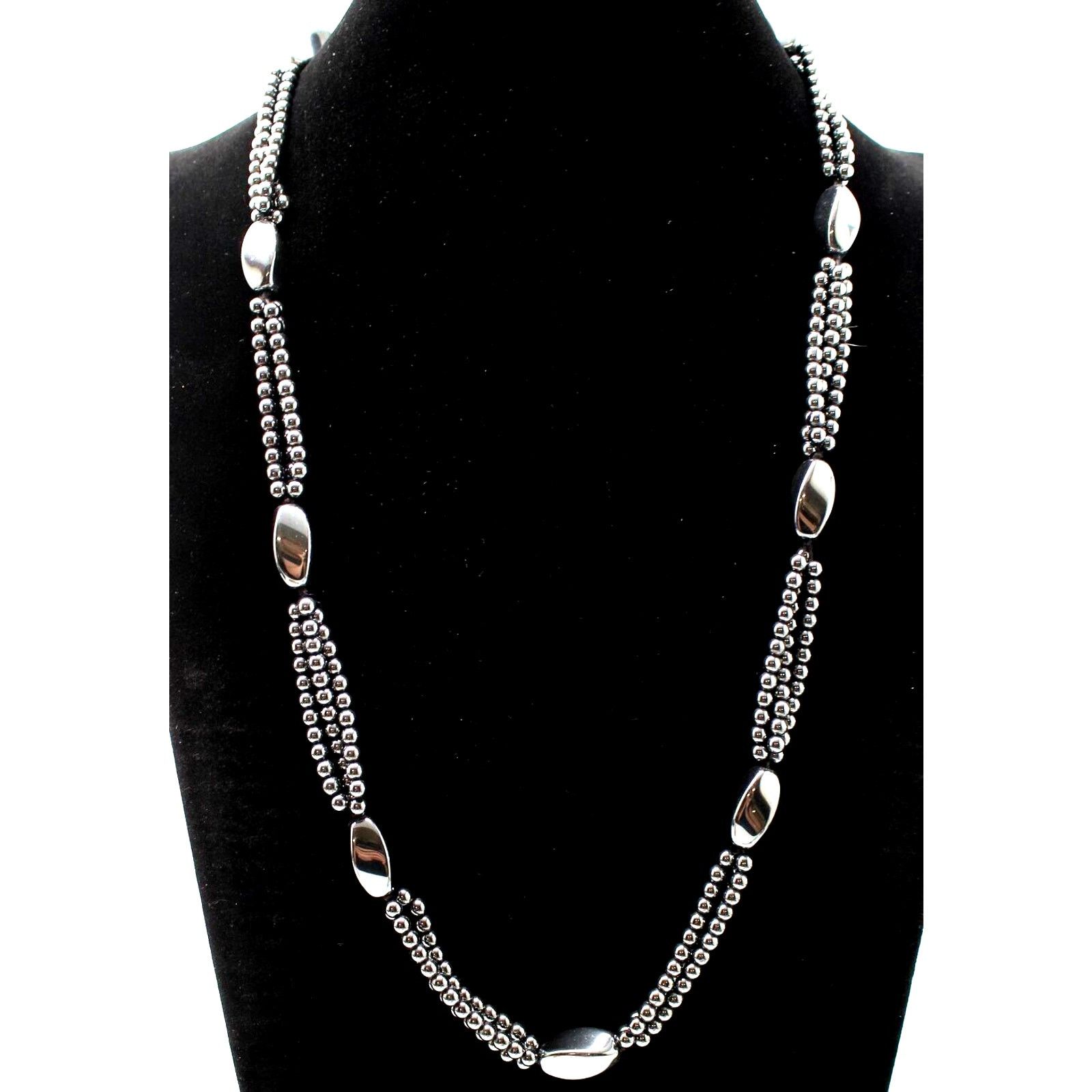 Other Classic Hematite Bead Necklace • Shining Modern Three Stand Size ONE SIZE - 1 Thumbnail