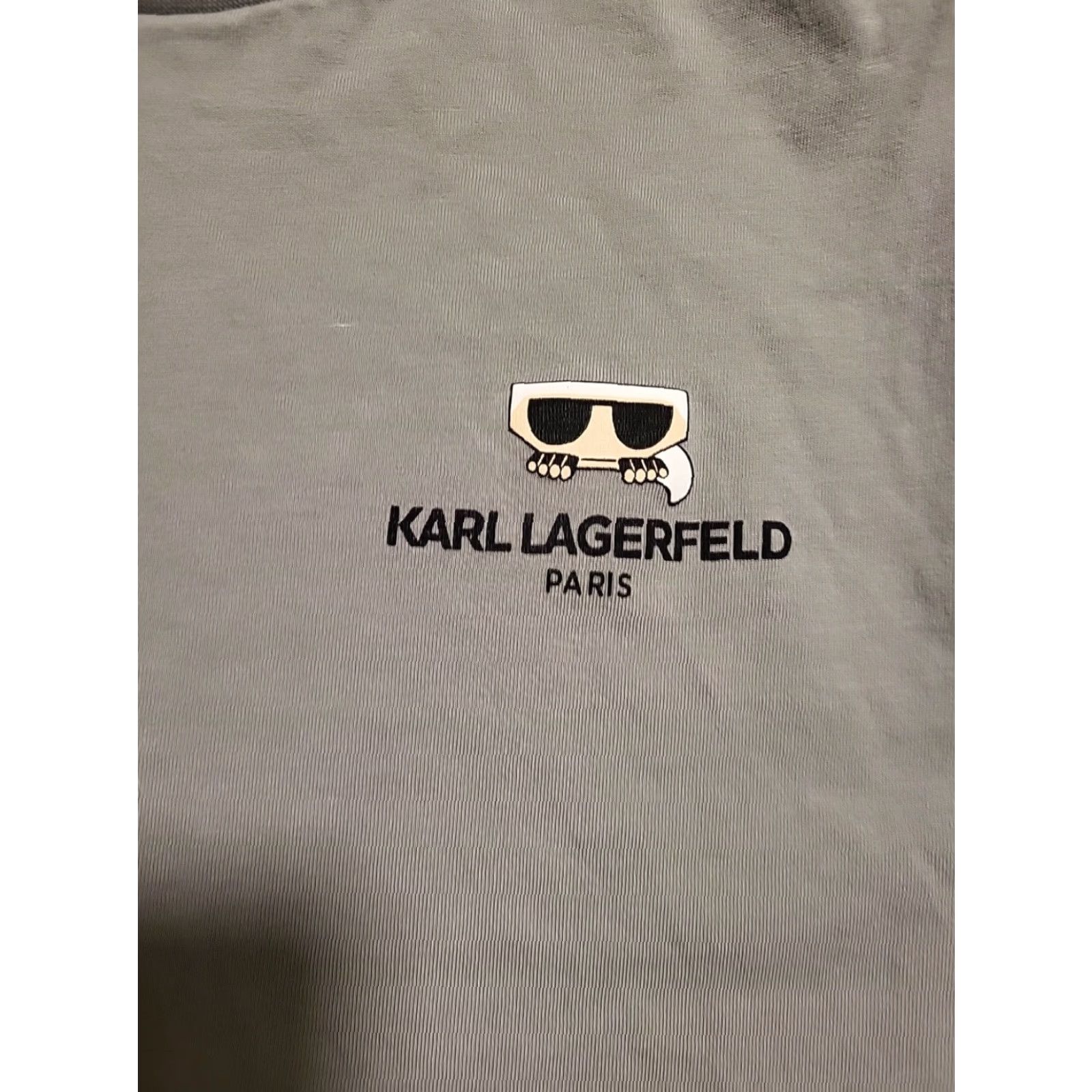 Karl Lagerfeld Karl Lagerfeld T-Shirt Men Shirt L Gray Paris Graphic Print Short Sleeve Regular Mens Size US 33 - 2 Thumbnail