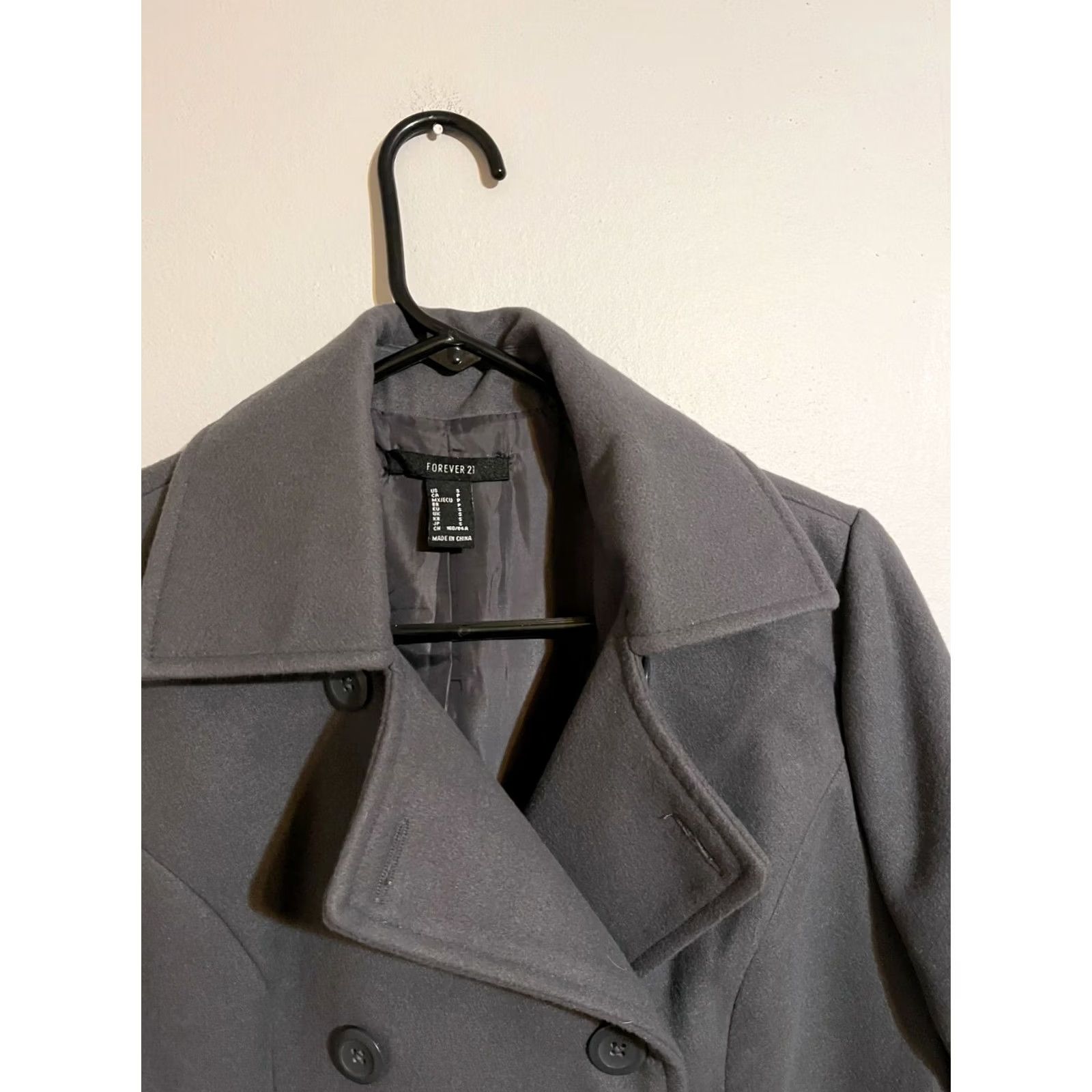 Forever 21 FOREVER 21 Coat Pea Coat Polyester Gray Women's Small S Size S / US 4 / IT 40 - 2 Thumbnail