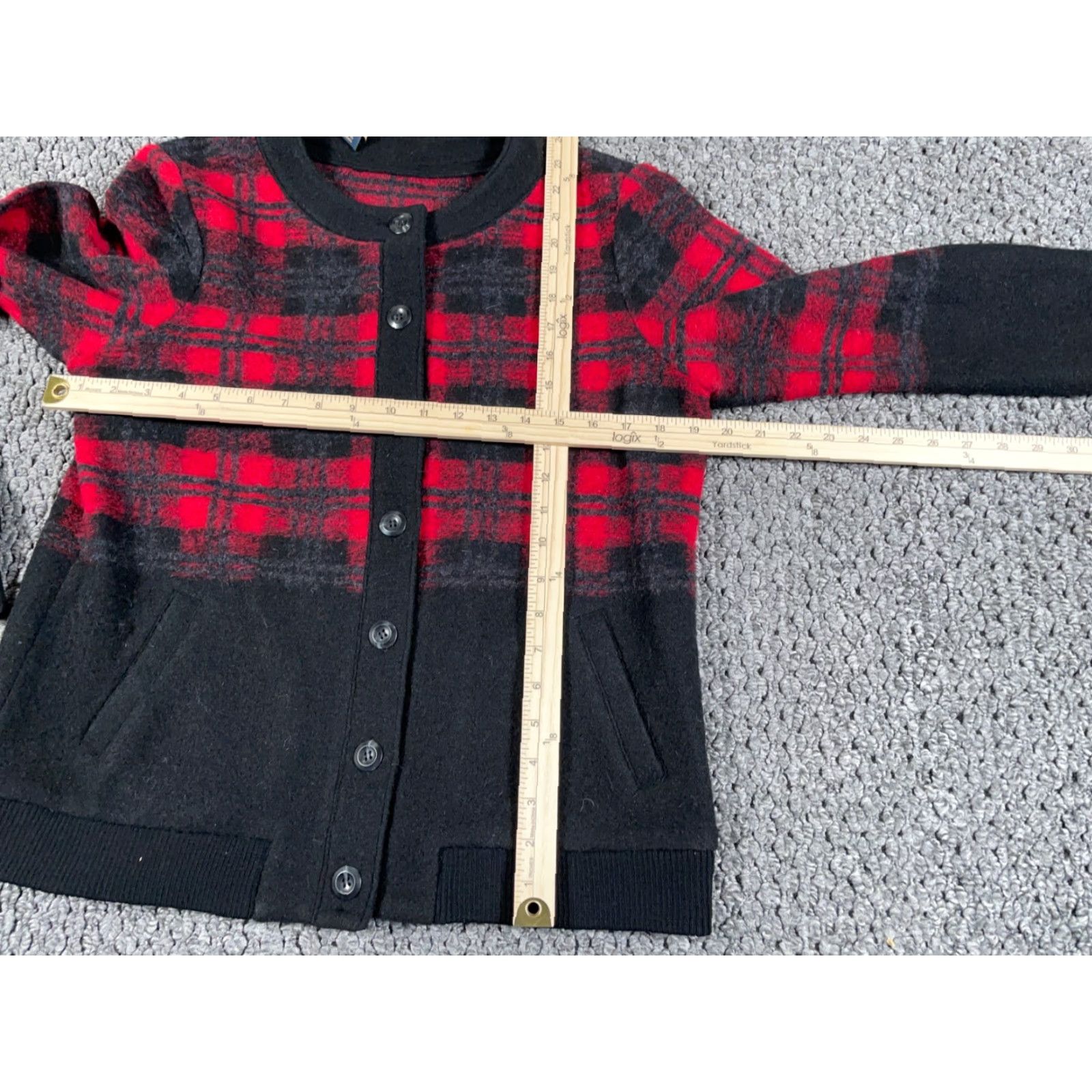Pendleton Pendleton Cardigan Women's Small Black Red Tartan Plaid Preppy Elegant Wool Knit Thick Lightweight Casual Classic Style Crew Neck Flat Size S / US 4 / IT 40 - 5 Thumbnail