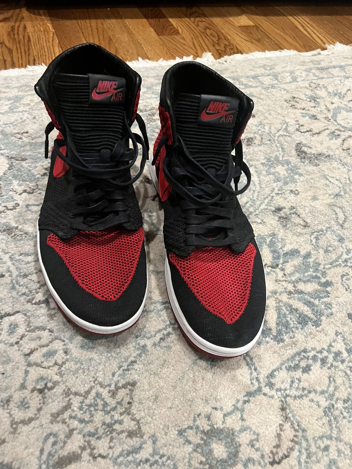 Jordan Brand × Nike Air Jordan 1 retro high oh flyknit bred CLEAN Size US 14 / EU 47 - 3 Thumbnail
