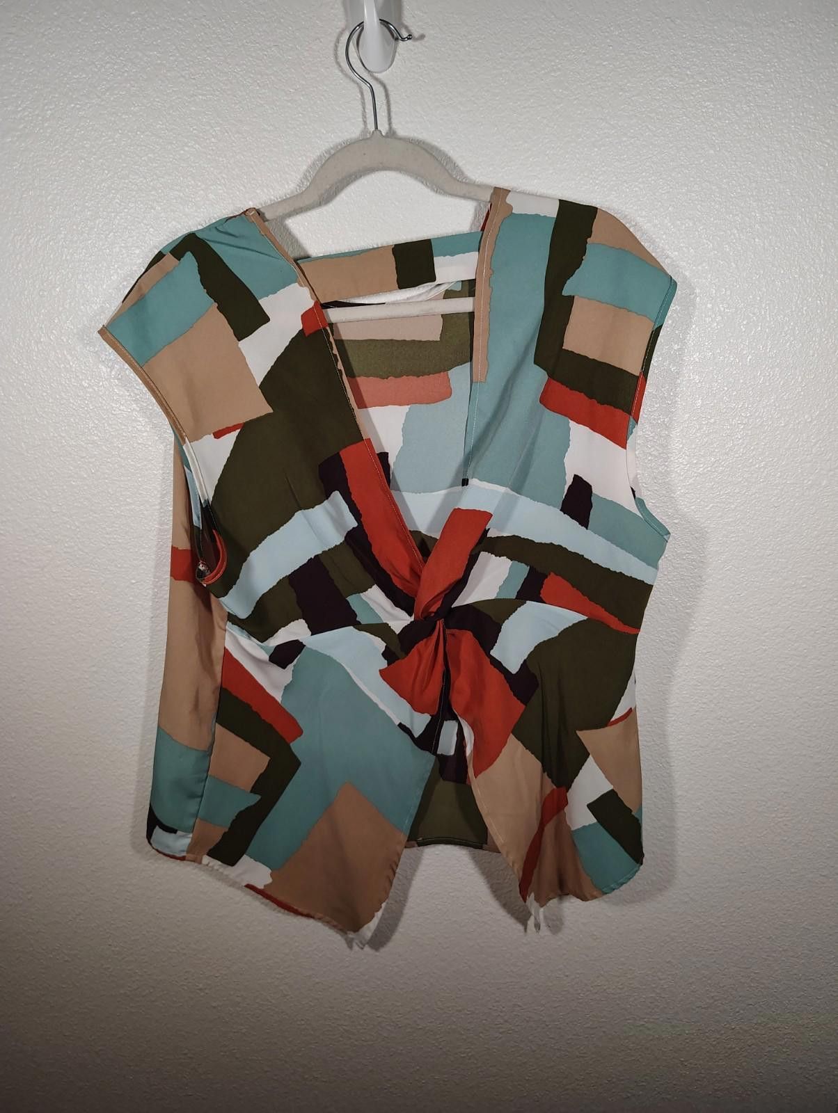 Shein Block Patch Multicolor Colorful Top Open Back Size L Grunge Size L / US 10 / IT 46 - 2 Thumbnail