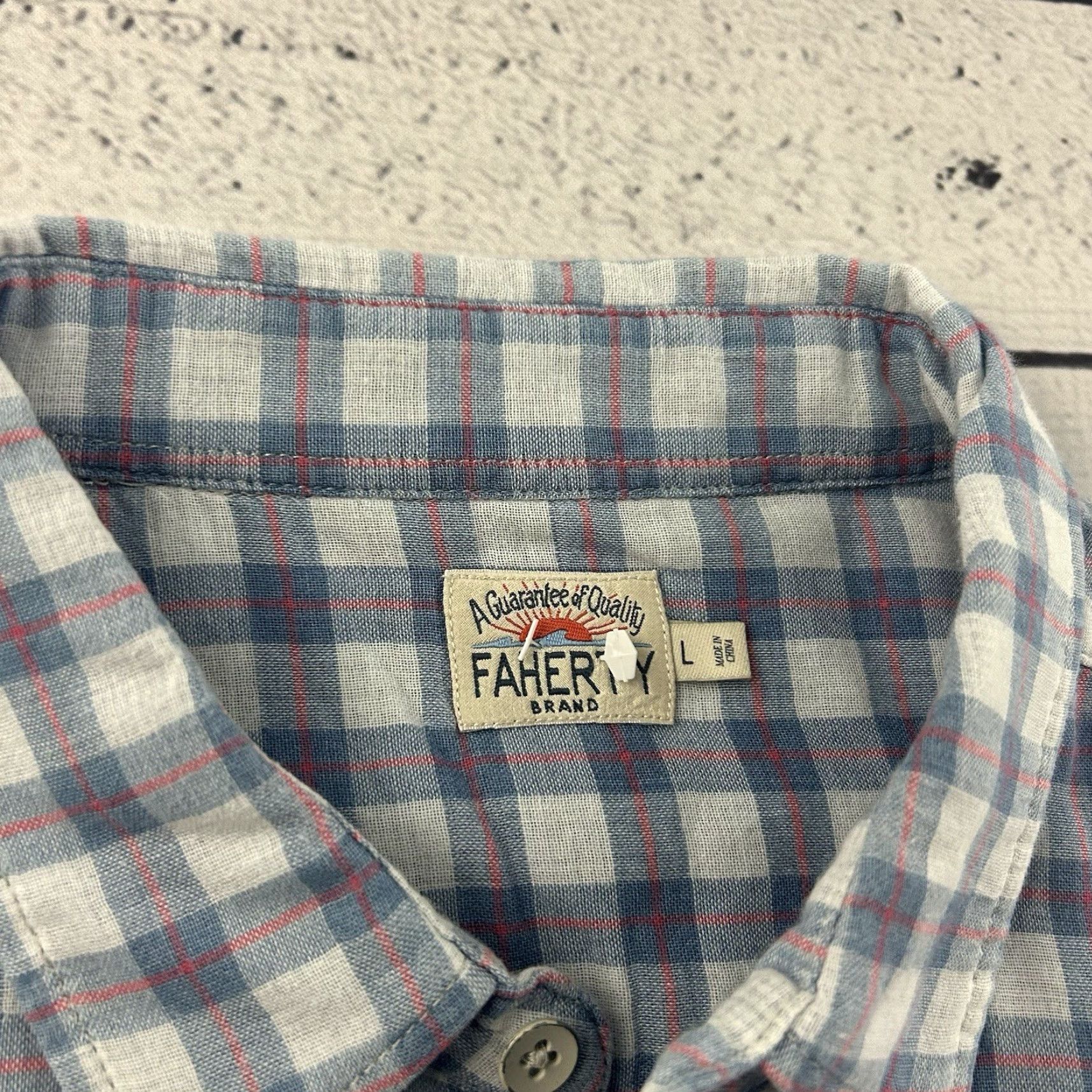 Faherty Faherty Long Sleeve Cotton Plaid Button Front Shirt Men's Large Blue Size US L / EU 52-54 / 3 - 2 Thumbnail