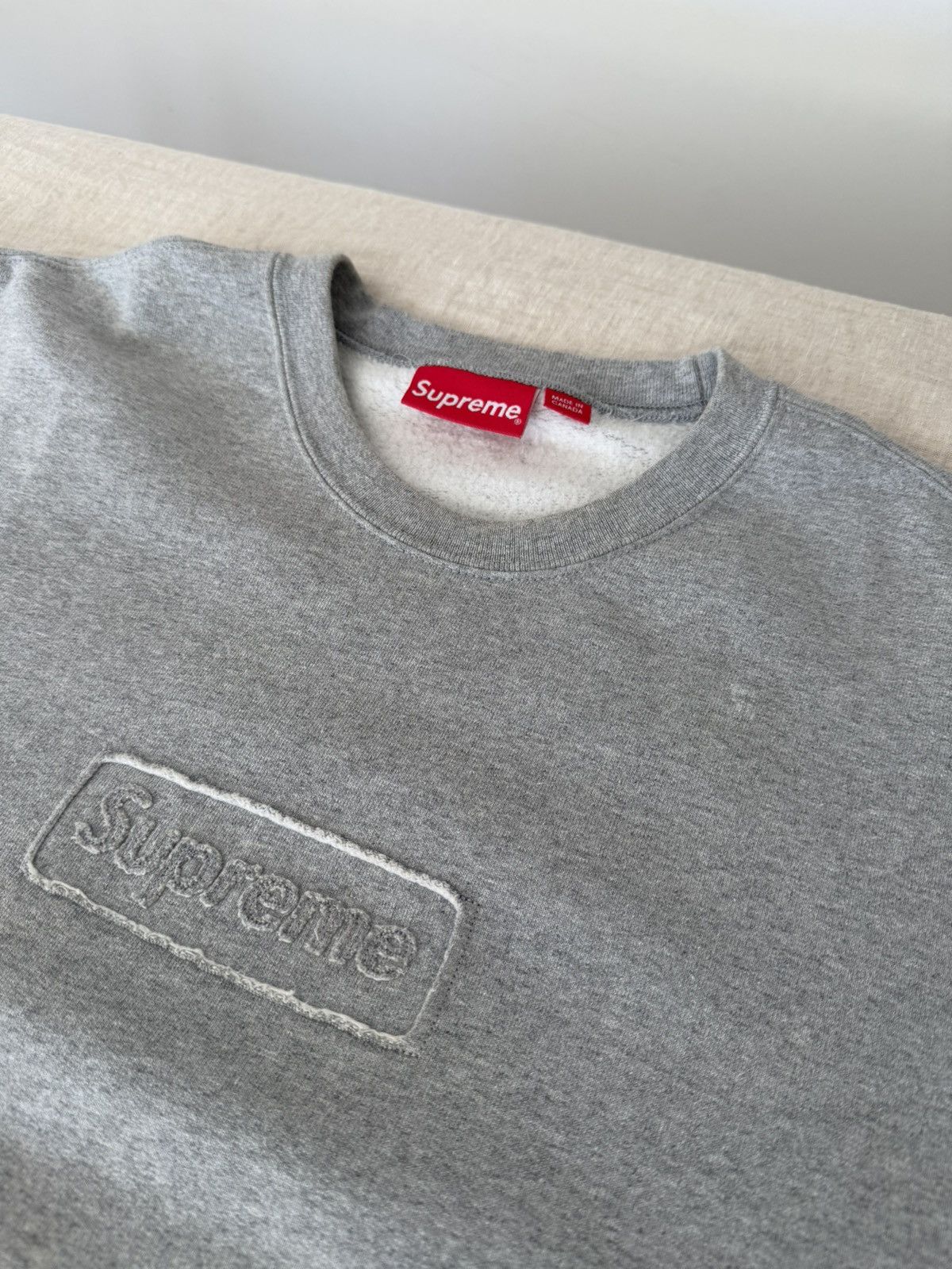 Supreme Grey Box Logo Crewneck | Grailed