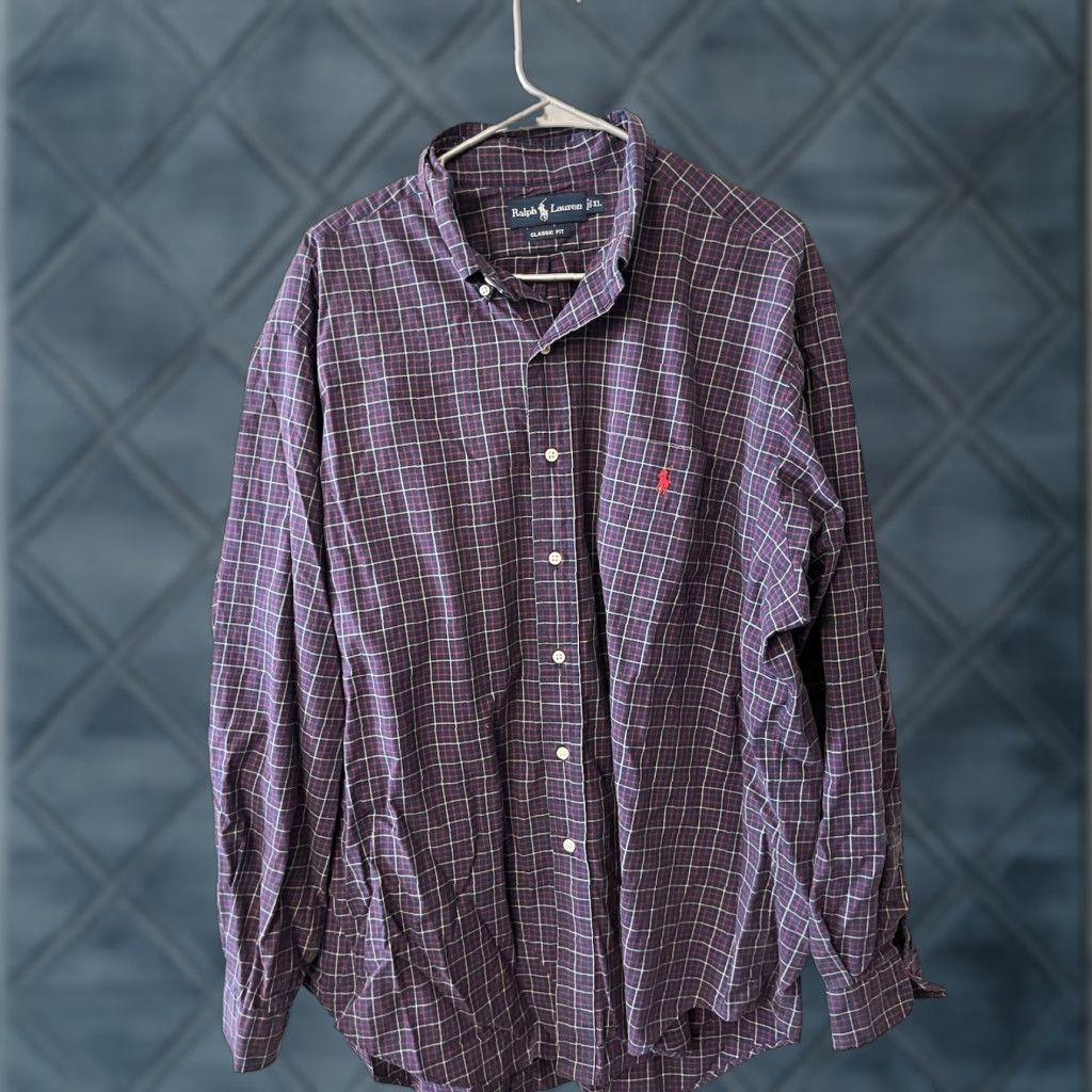 Ralph Lauren Ralph Lauren Men Classic Fit Button Navy Multicolor Plaid Shirt Size XXL Size US XXL / EU 58 / 5 - 1 Thumbnail