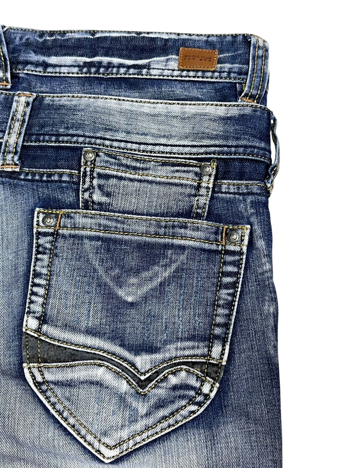 Nicole Club 🔥Vtg Nicole Club For Men Archival Double Waist Flare Denim Size US 31 - 9 Thumbnail
