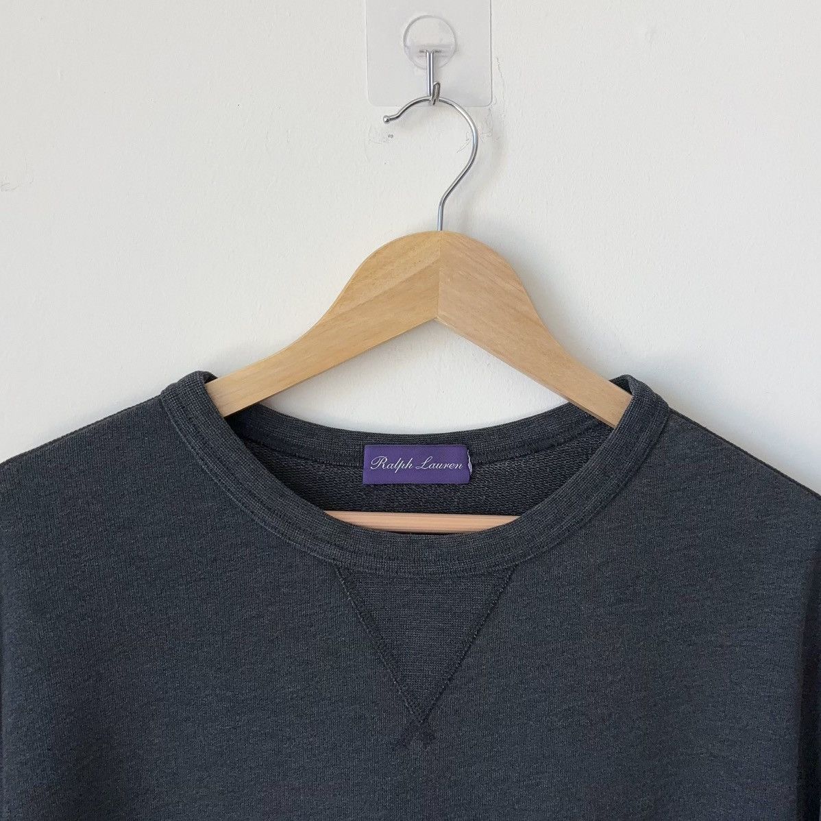 Ralph Lauren Purple Label Charcoal Crewneck Sweatshirt Cotton Blend Fleece Peru Size US XL / EU 56 / 4 - 2 Thumbnail