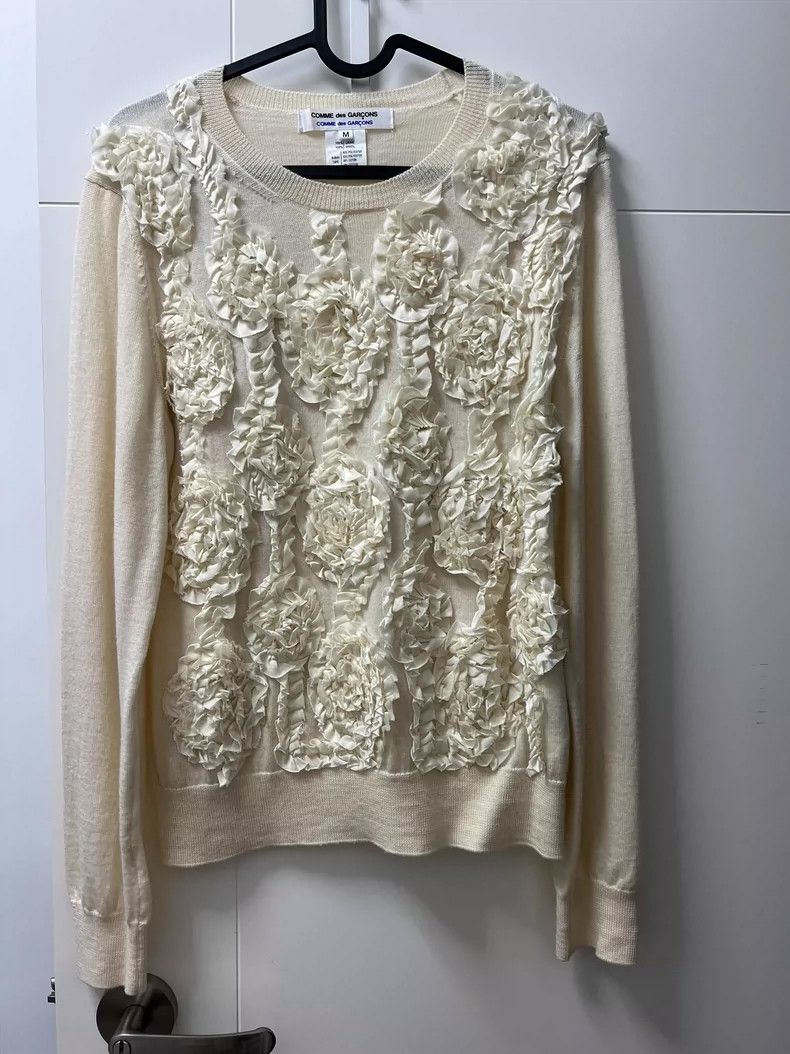 Comme Des Garcons Rose pleated pullover knitted sweater