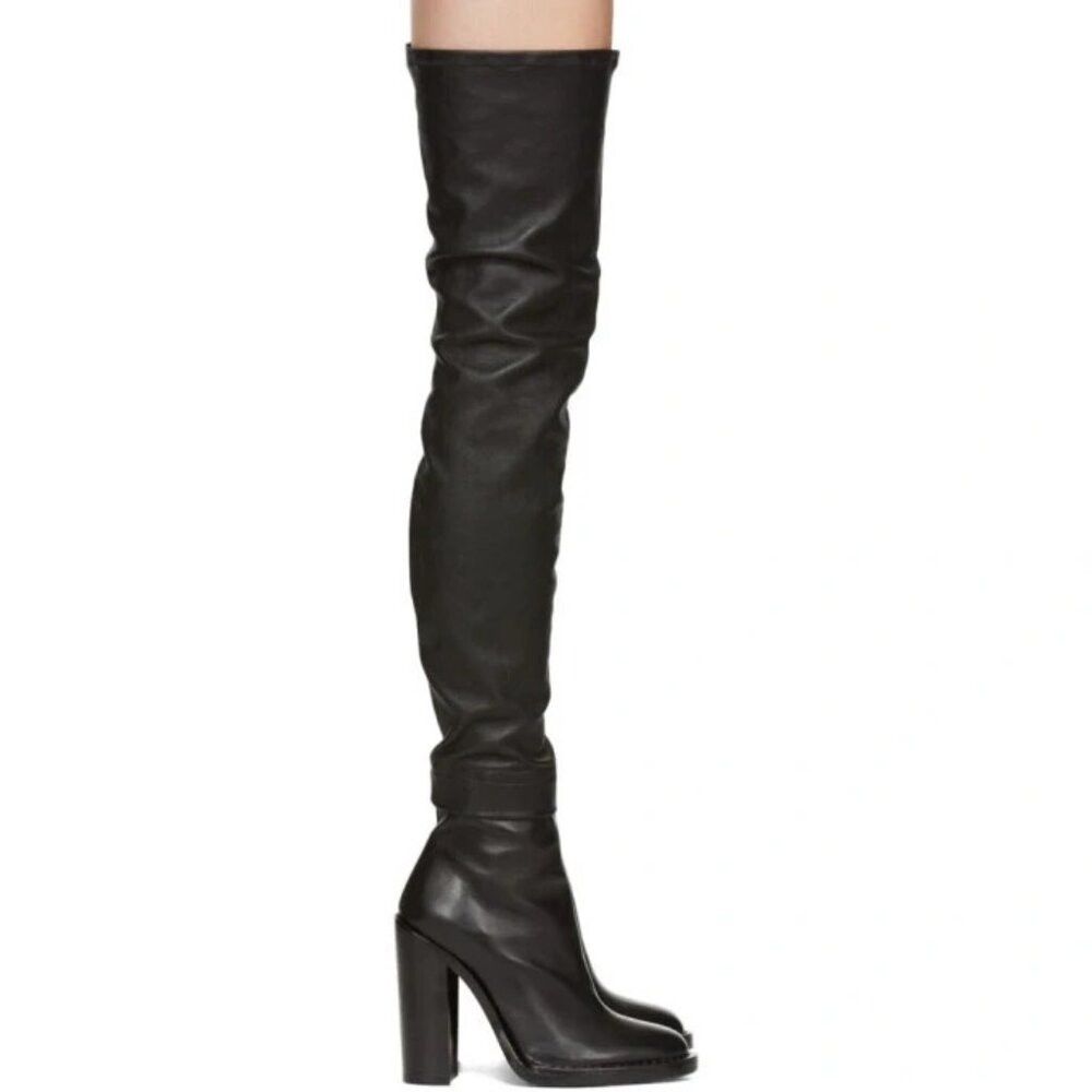 Ann Demeulemeester Ann Demeulemeester Over The Knee Stretch Leather Boots 35 5 Size US 5 / IT 35 - 1 Thumbnail