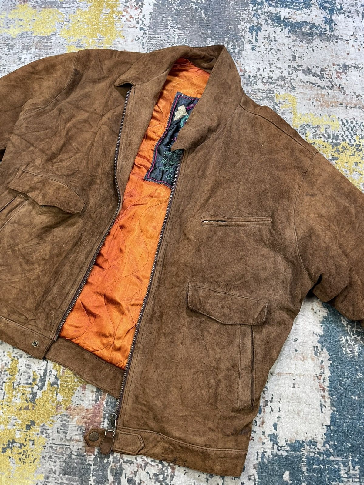 Genuine Leather Vintage Ashville Suede Leather Biker Jackets Size US L / EU 52-54 / 3 - 9 Thumbnail