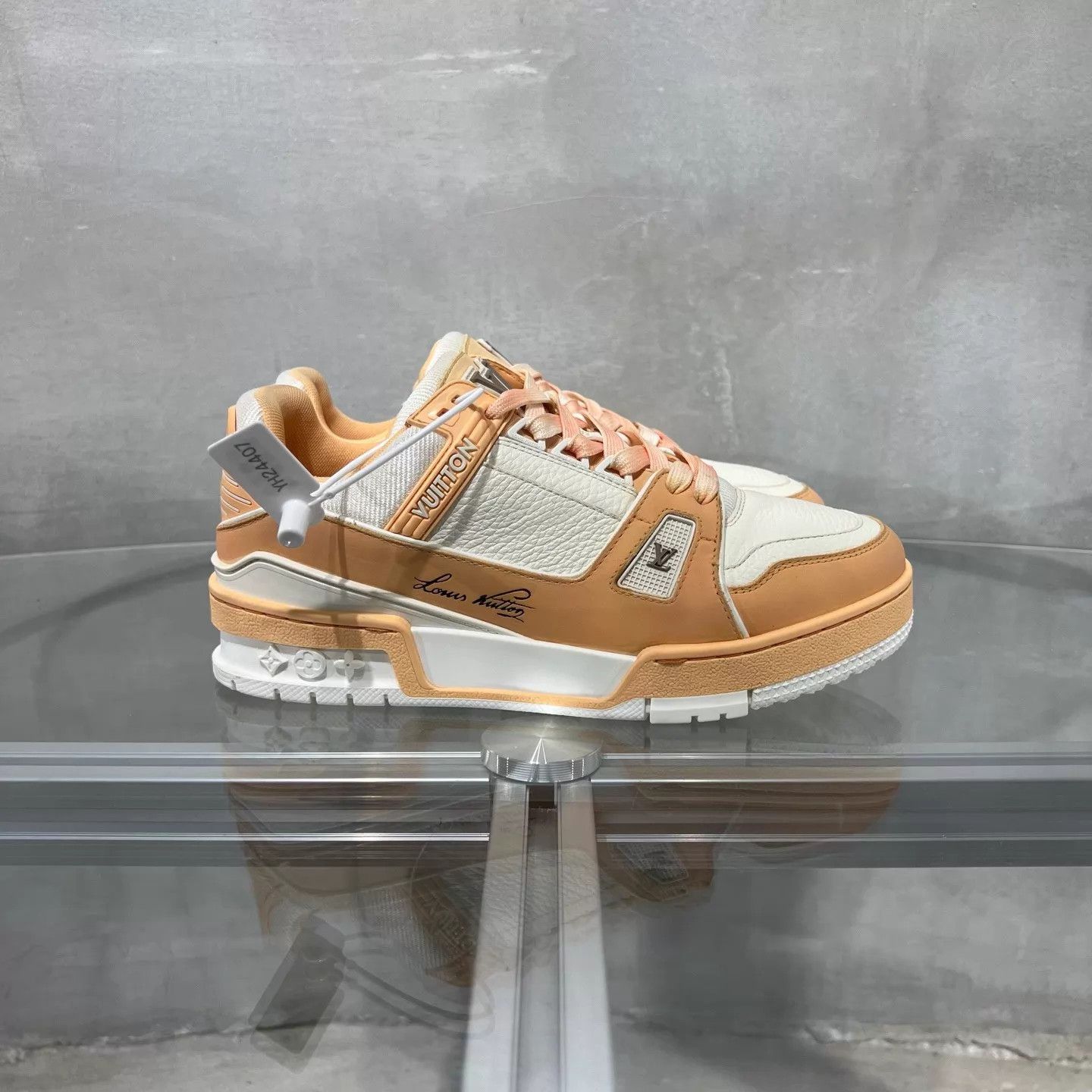 Louis Vuitton Lv Trainer White Orange UK2 36 Size US 4.5 / IT 34.5 - 4 Thumbnail