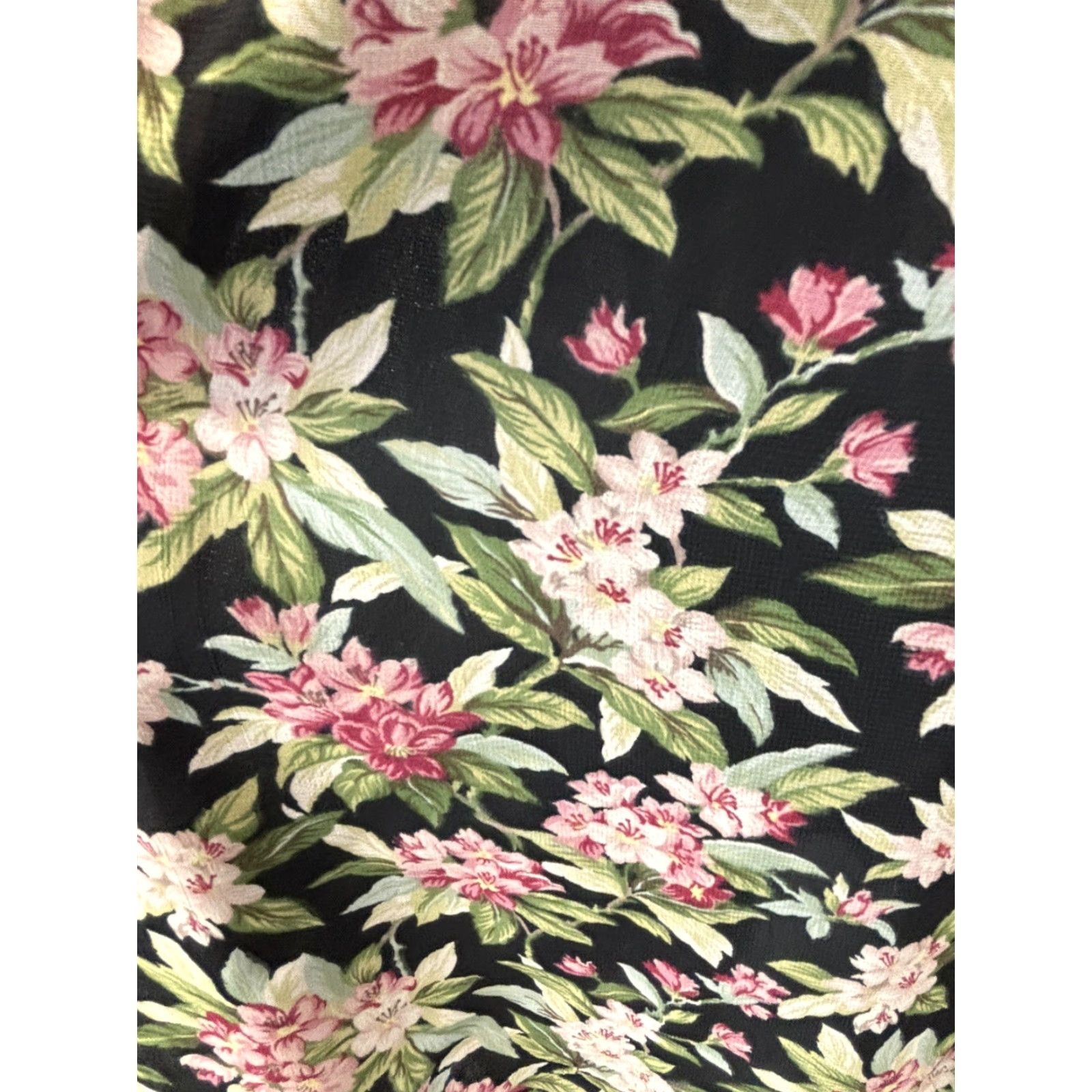 Holt Renfrew VINTAGE Cynthia Rowley x Holt Renfrew Floral Midi Dress Women's 6 Black Prairie Cottagecore 1980s US Mens/Womens Size M / US 6-8 / IT 42-44 - 7 Thumbnail