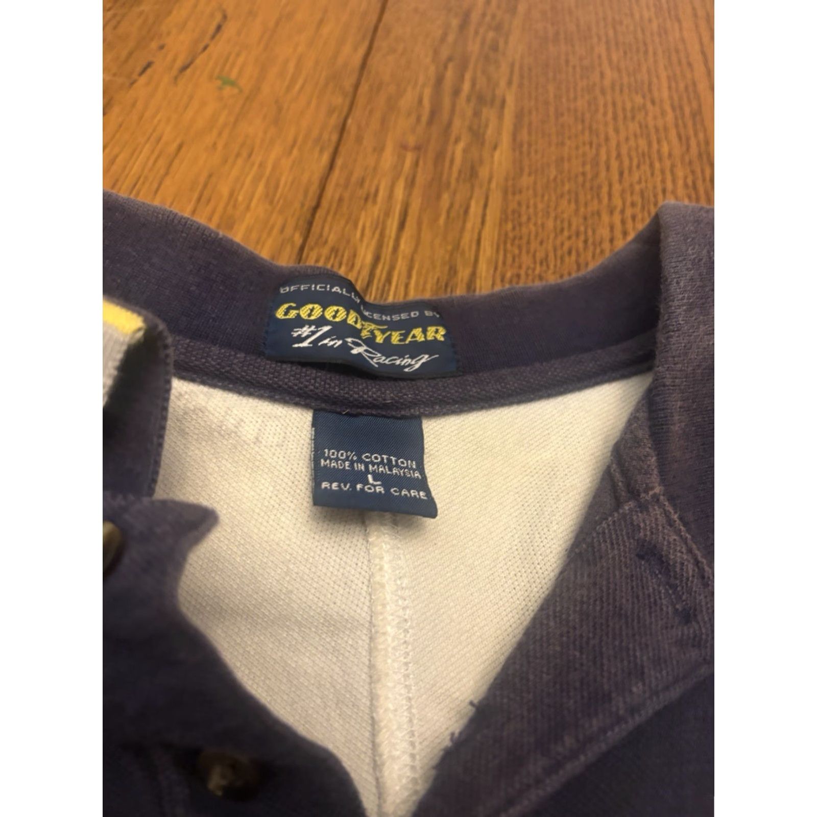 Vintage Goodyear Polo Shirt Mens L Blue Yellow Motorsports USA Flag Polo Shirt Goodyear Logo Embroidered Racing Size US L / EU 52-54 / 3 - 3 Thumbnail