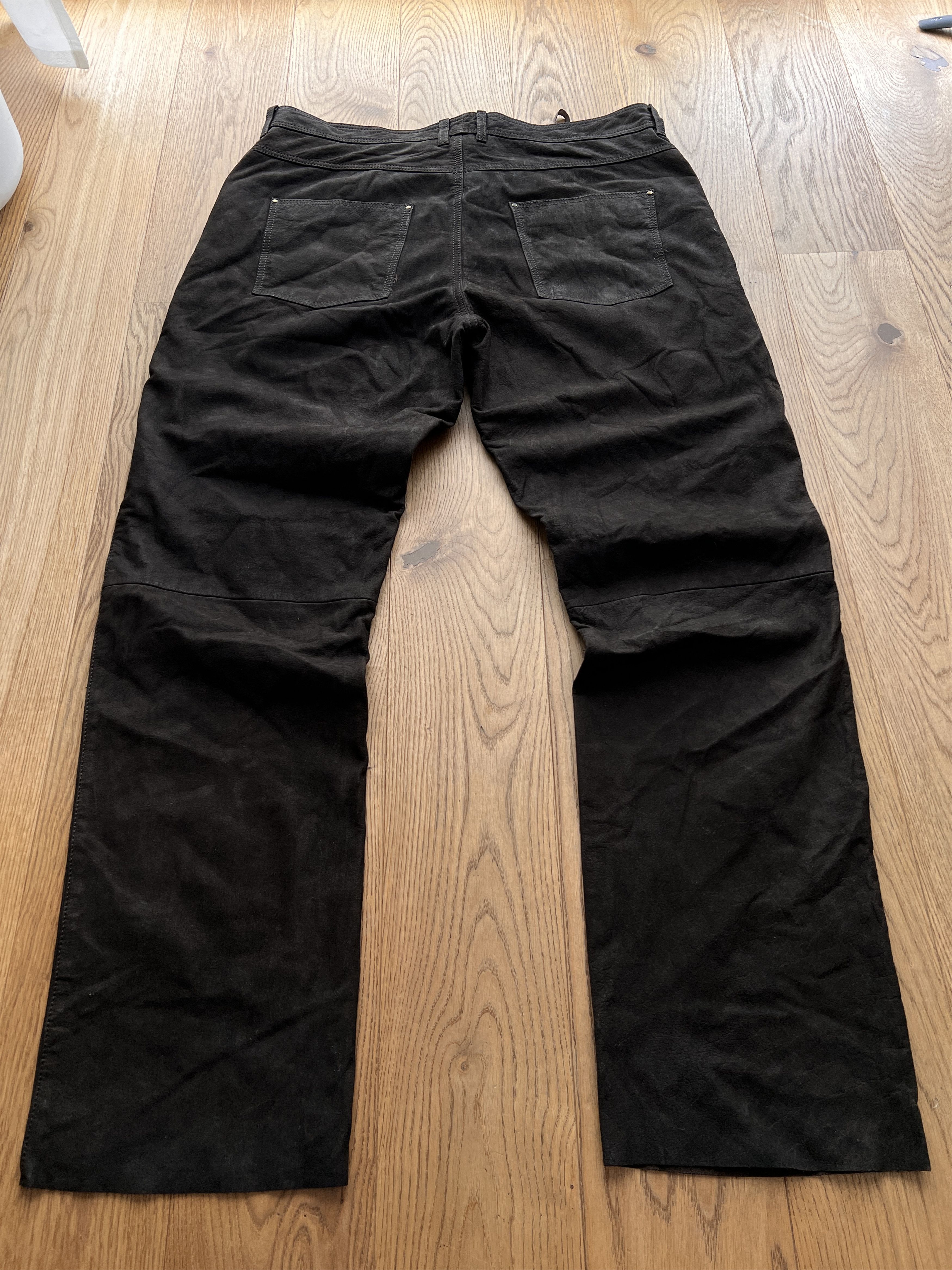 Genuine Leather Vintage 90s real leather pants y2k baggy faded streetfashion Size US 38 / EU 54 - 9 Thumbnail