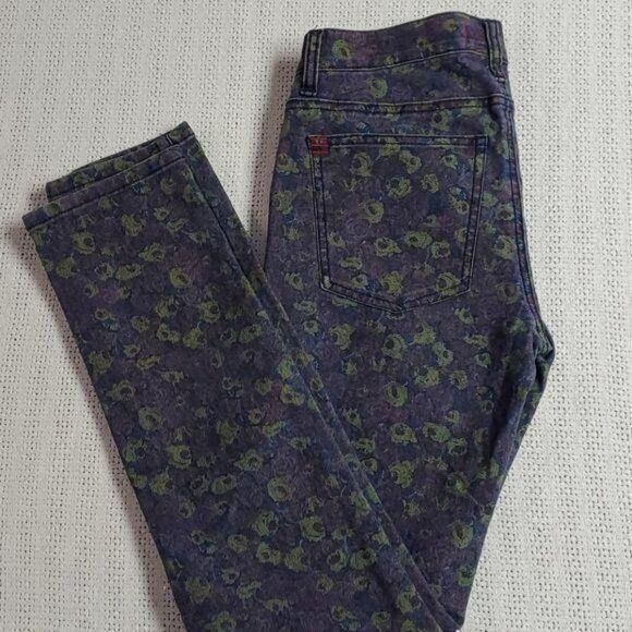 Bdg BDG Skinny Mid Rise Sz. 27 x 30 Colorful Floral Blue Jeans w Size 27" / US 4 / IT 40 - 2 Thumbnail